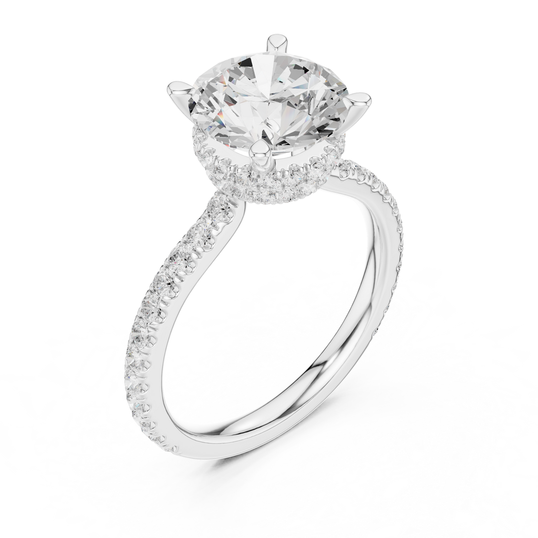 3ct Round dual halo ring