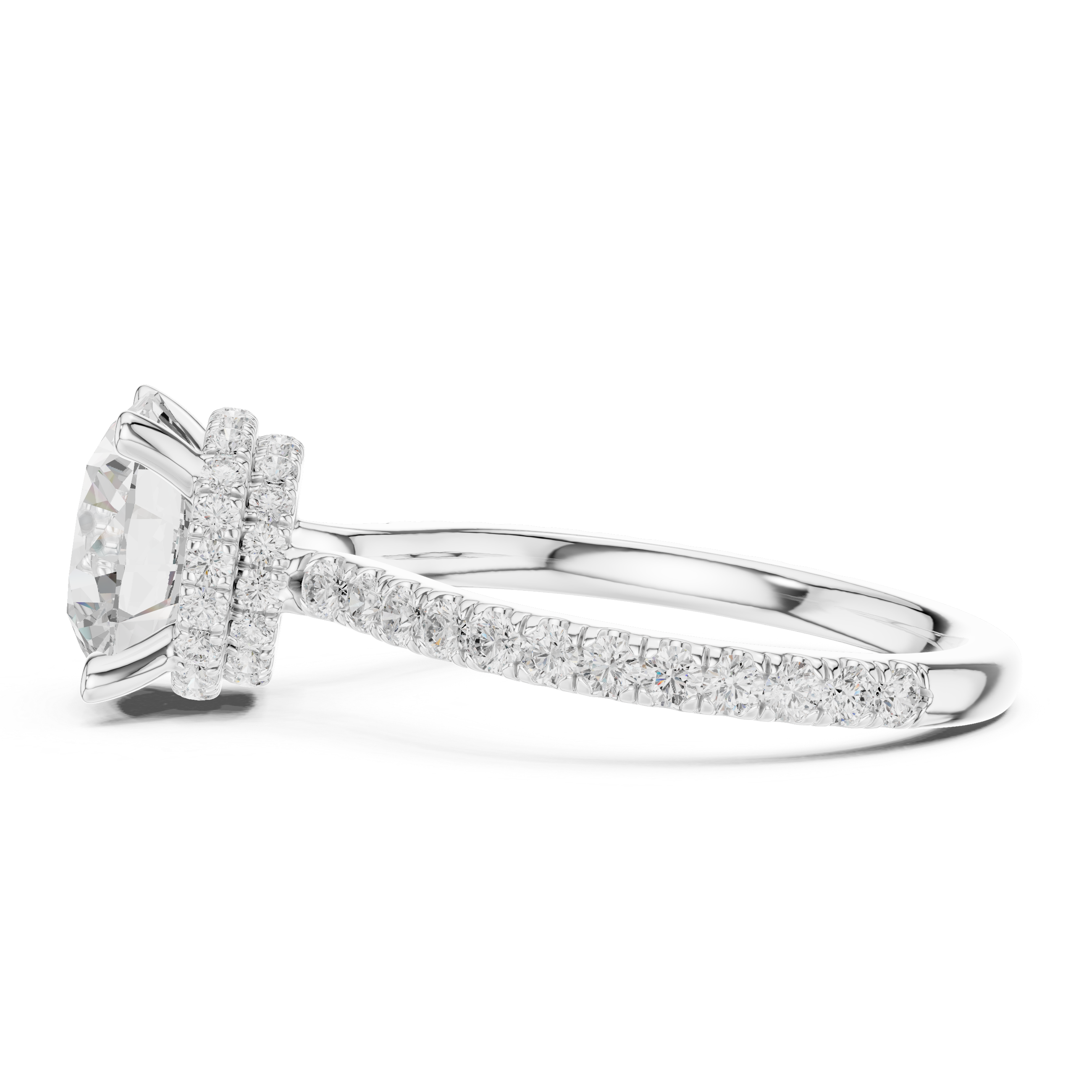 3ct Round dual halo ring