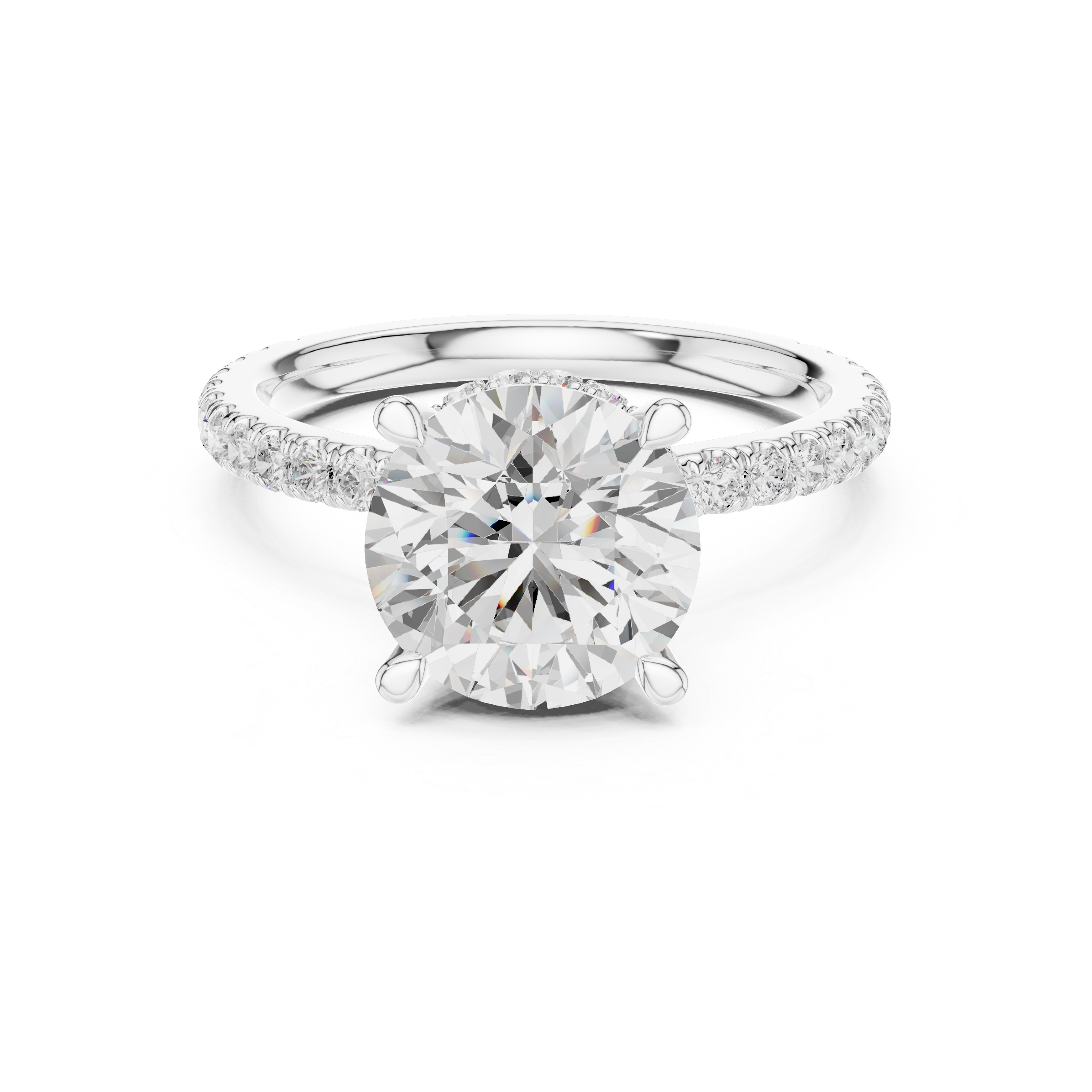 3ct Round dual halo ring