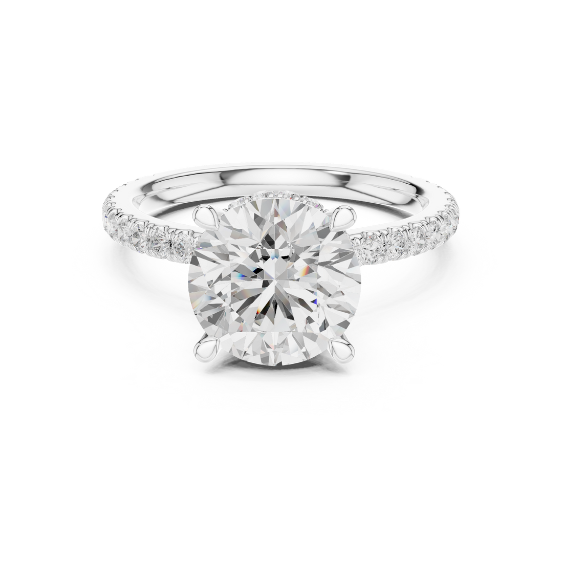 3ct Round dual halo ring