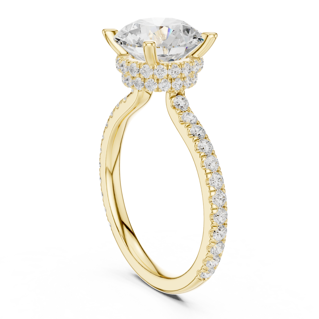 3ct Round dual halo ring