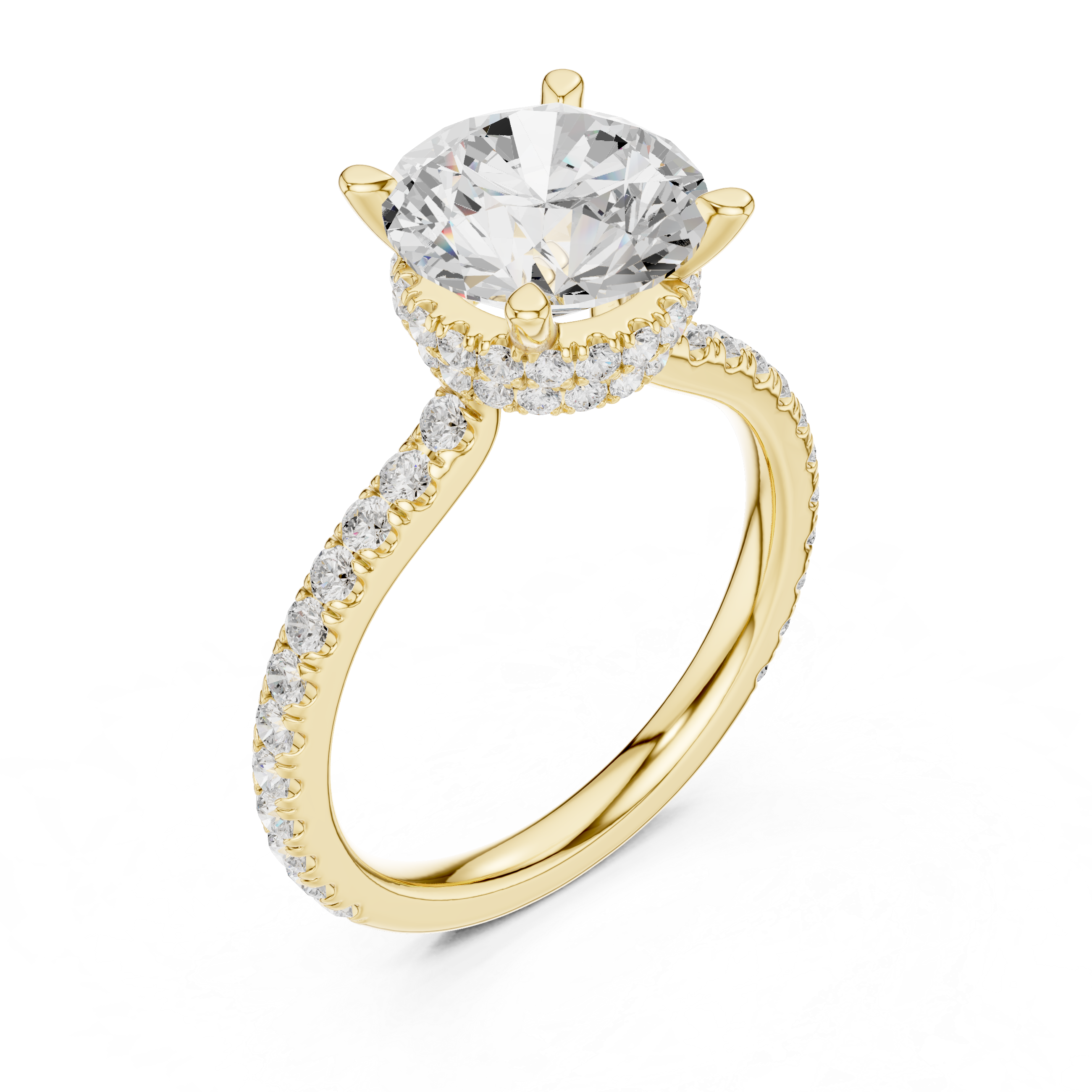 3ct Round dual halo ring