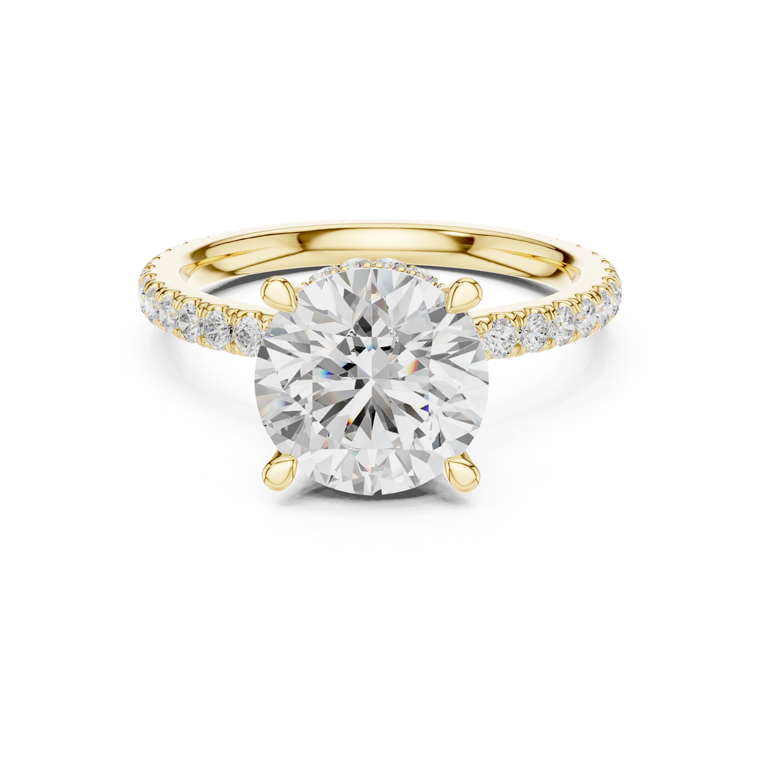 3ct Round dual halo ring