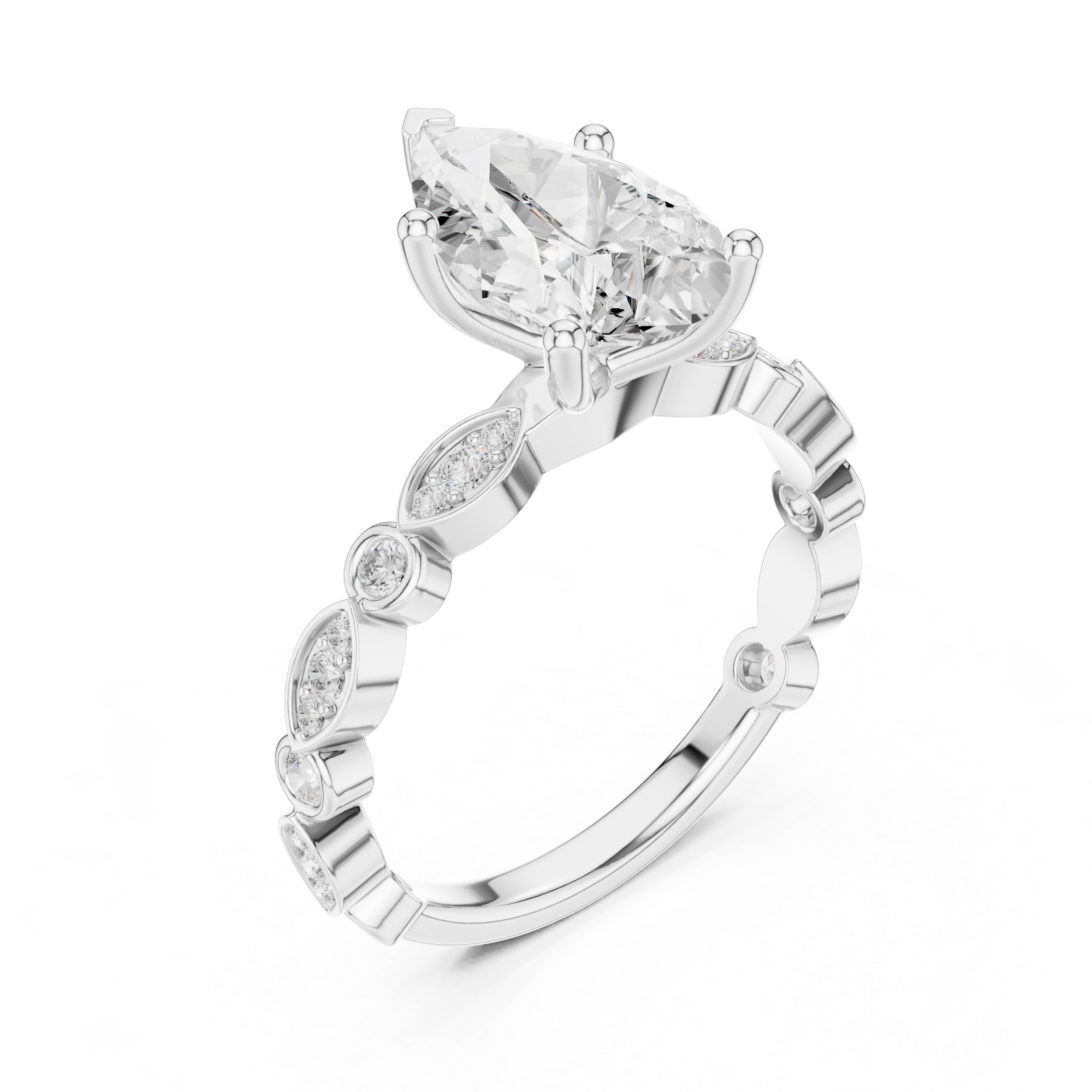 2 Ct Pear Solitaire