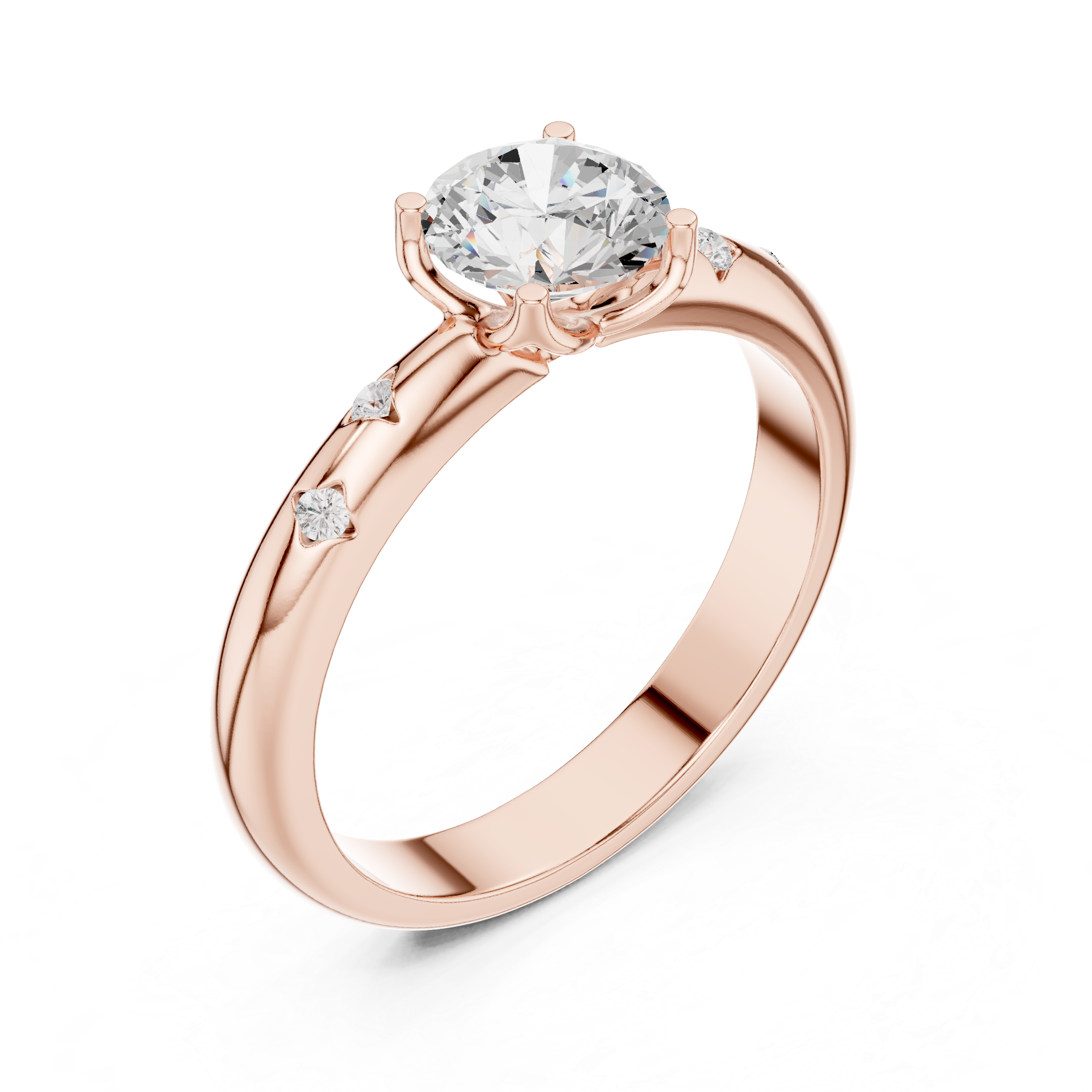 1 ct Round Flora ring