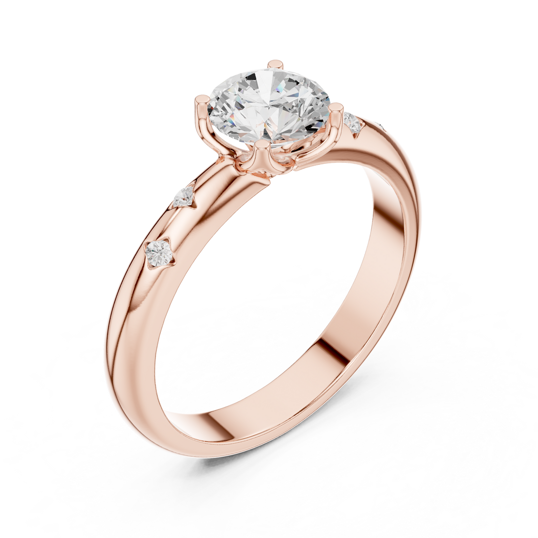 1 ct Round Flora ring