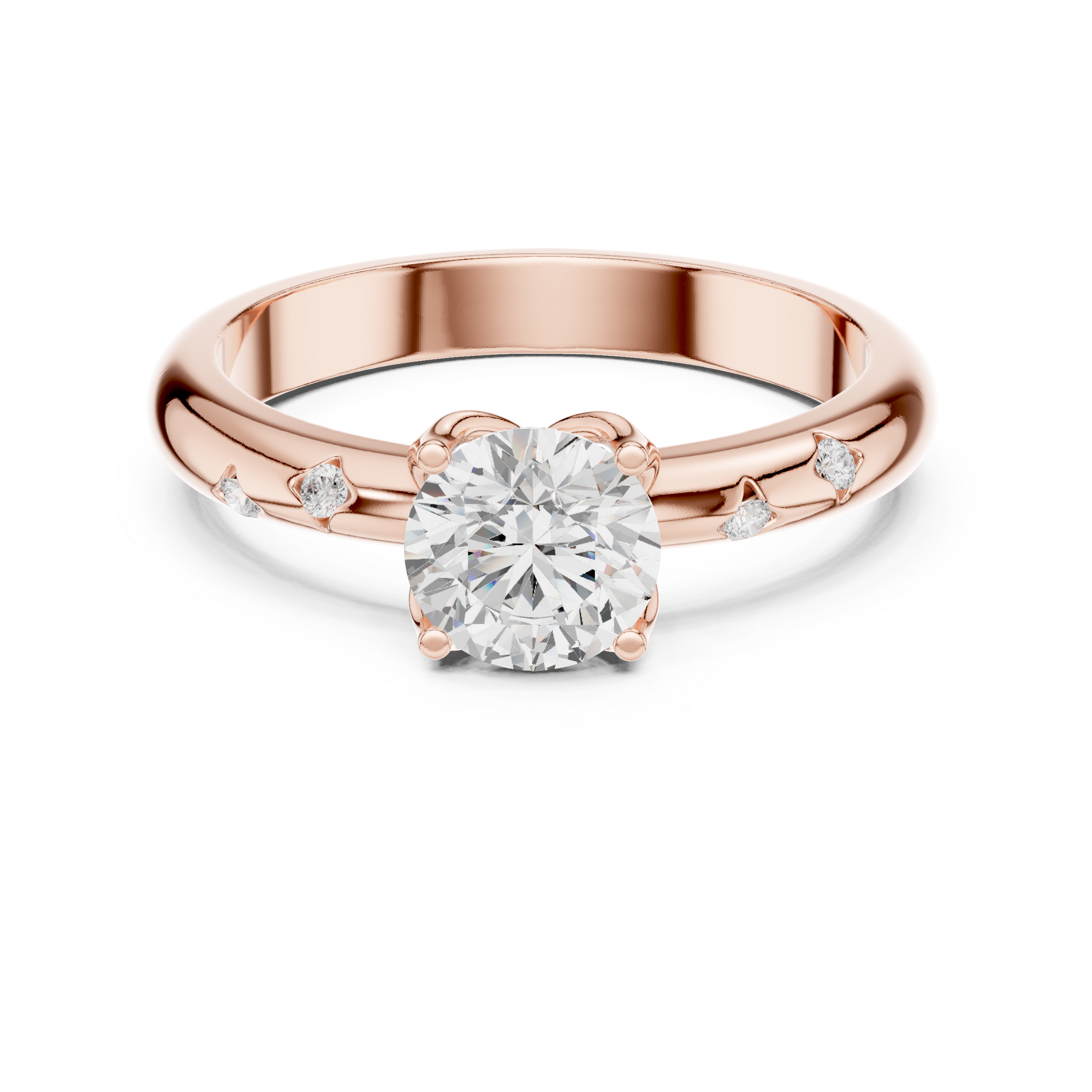 1 ct Round Flora ring