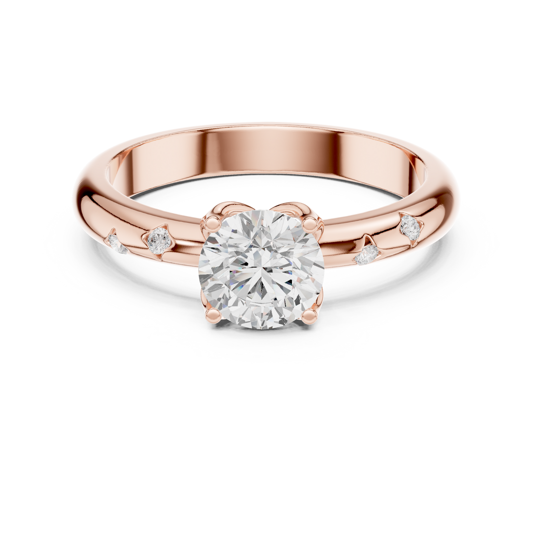 1 ct Round Flora ring