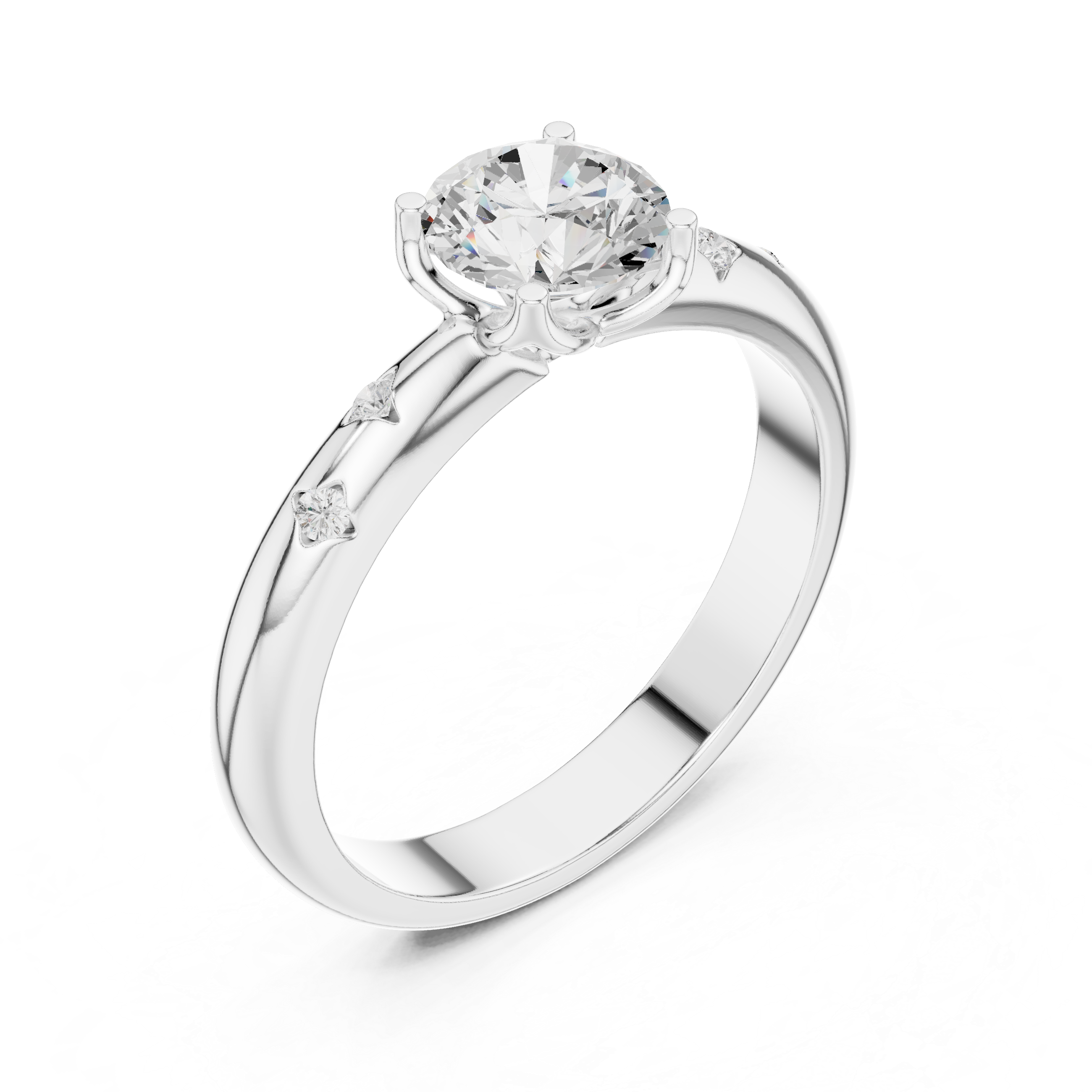 1 ct Round Flora ring