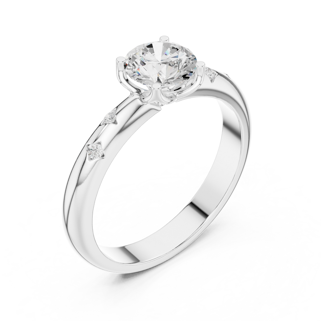 1 ct Round Flora ring