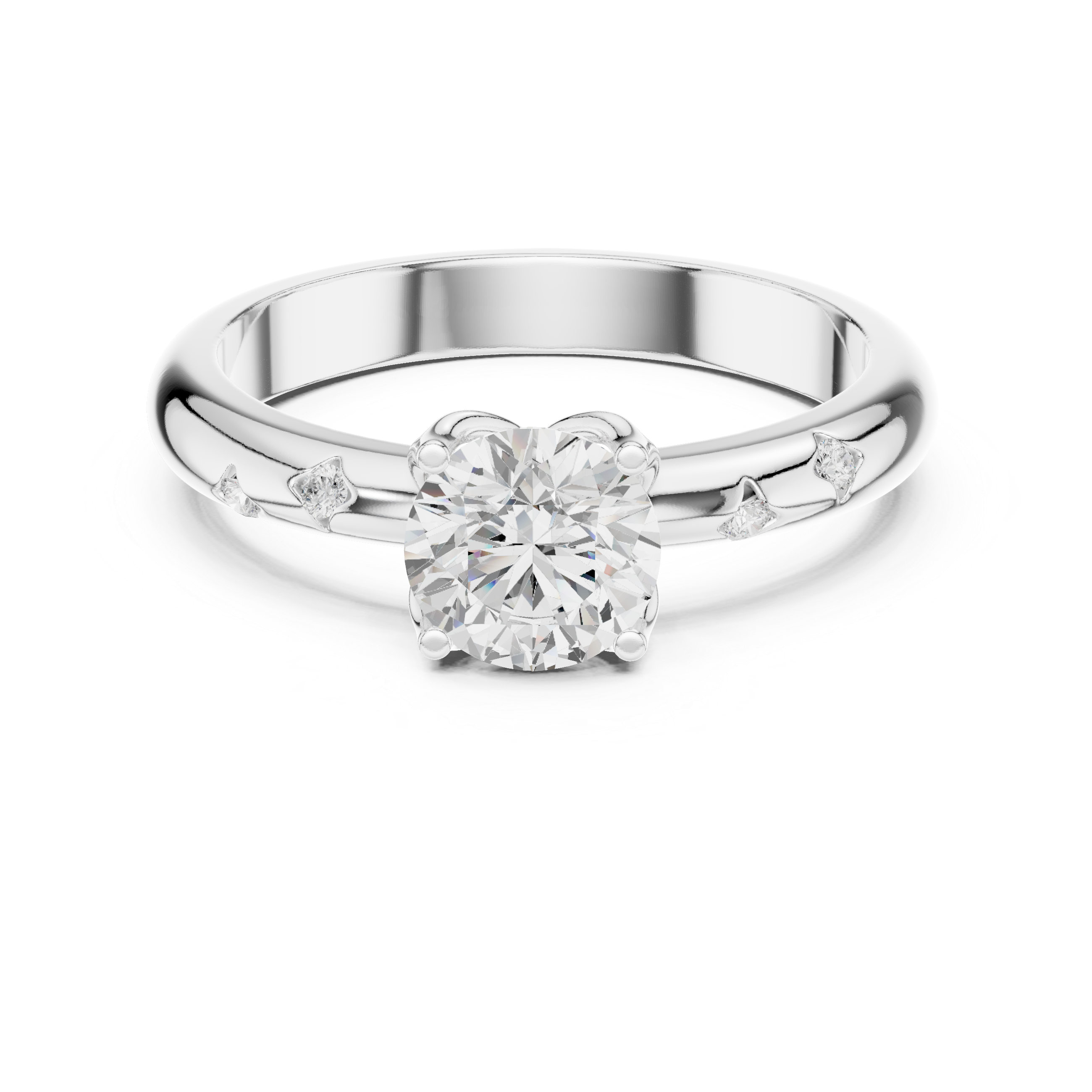 1 ct Round Flora ring