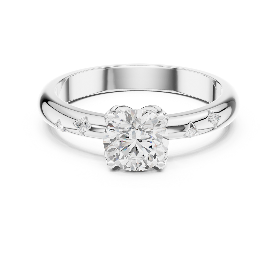 1 ct Round Flora ring
