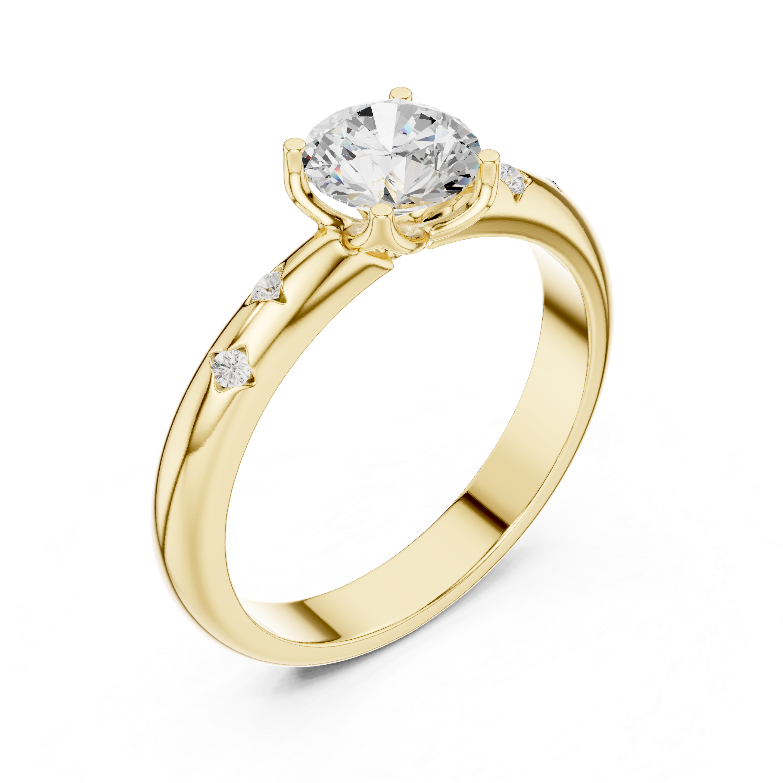 1 ct Round Flora ring