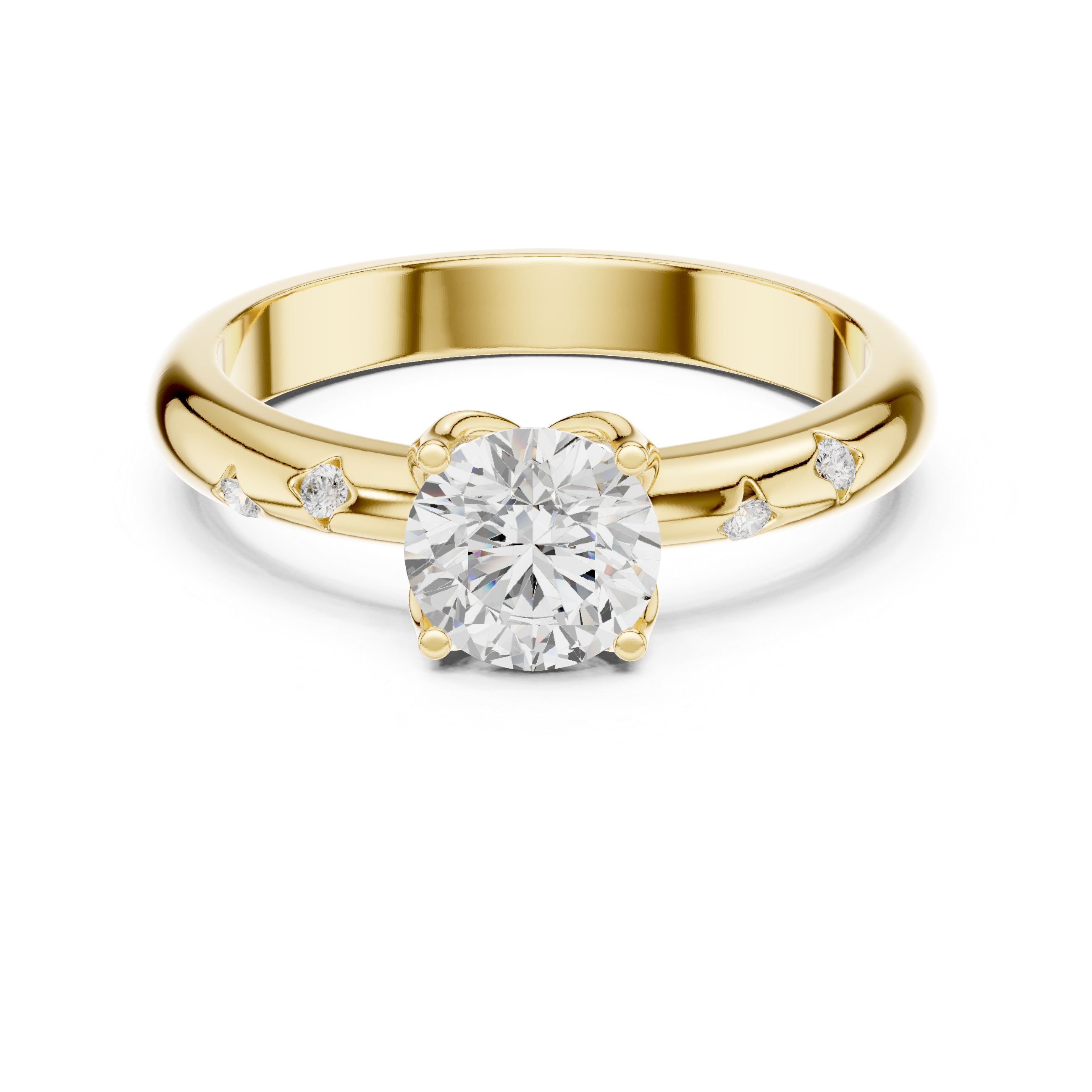 1 ct Round Flora ring