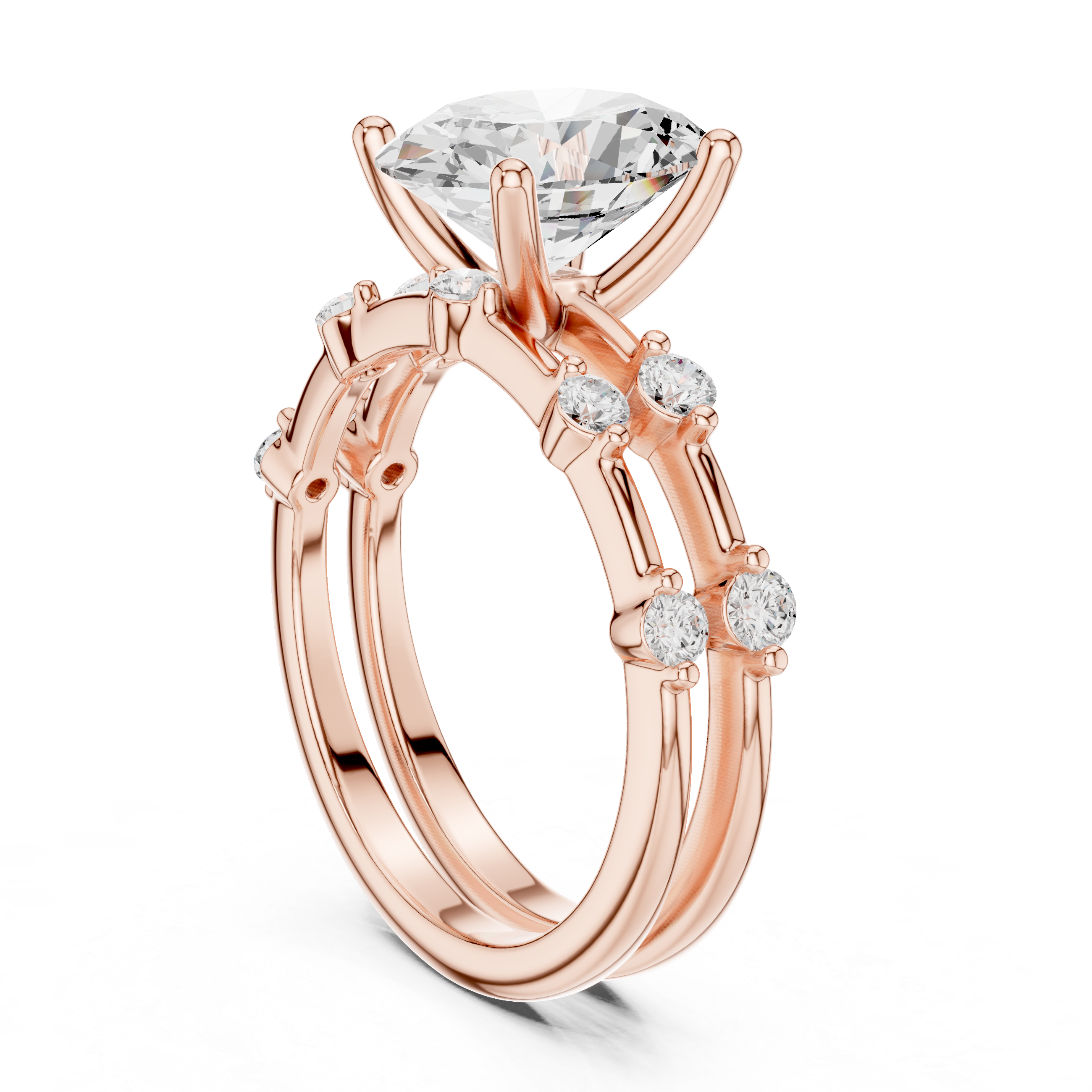 3 ct oval Ivory Bloom Ring