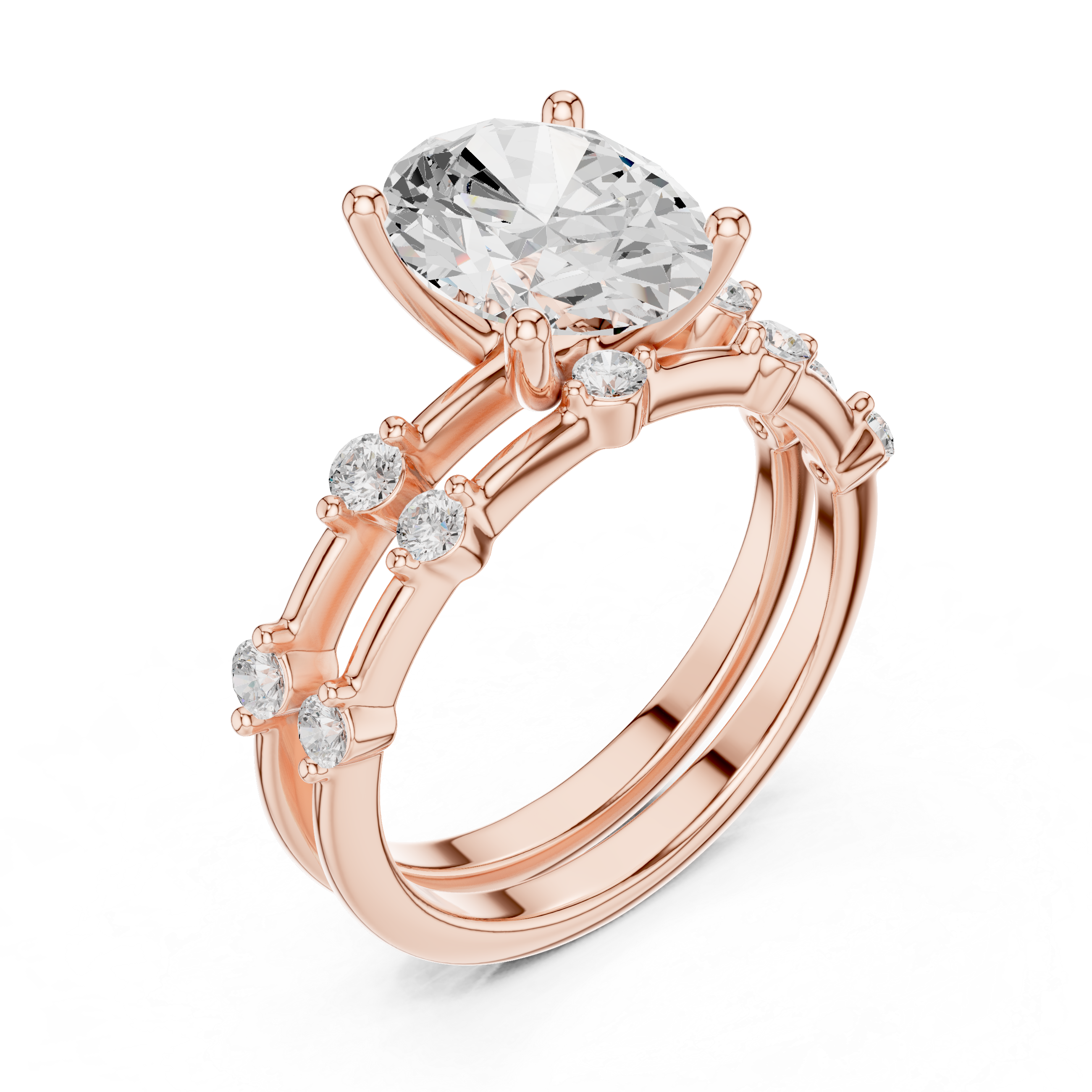 3 ct oval Ivory Bloom Ring