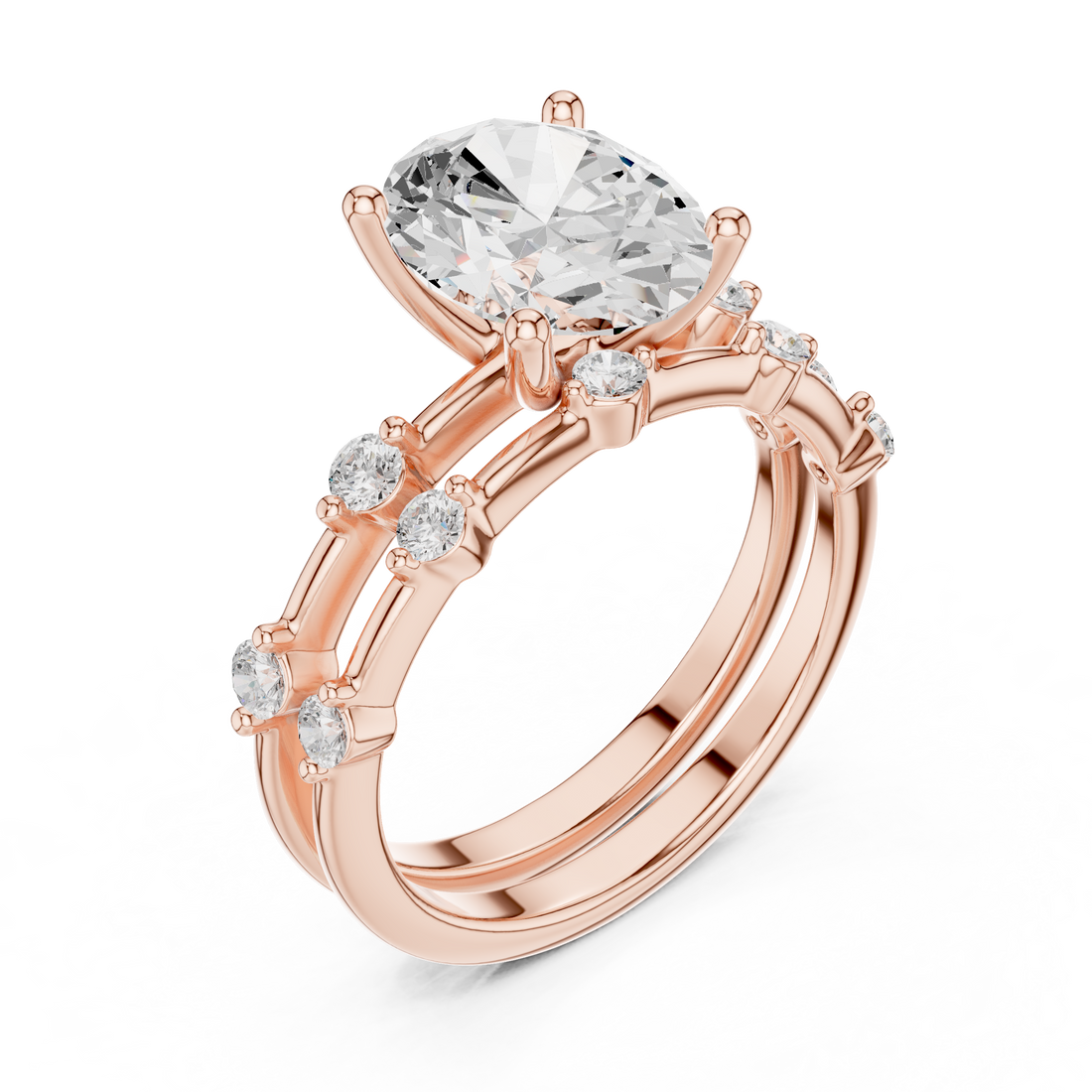 3 ct oval Ivory Bloom Ring