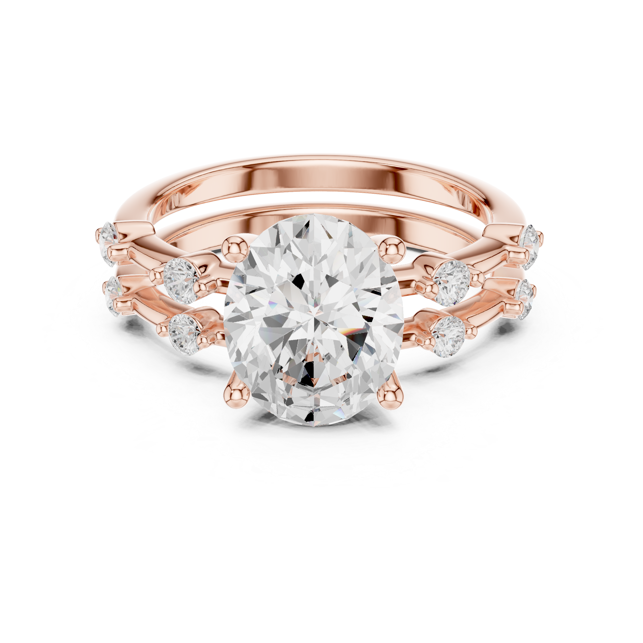3 ct oval Ivory Bloom Ring