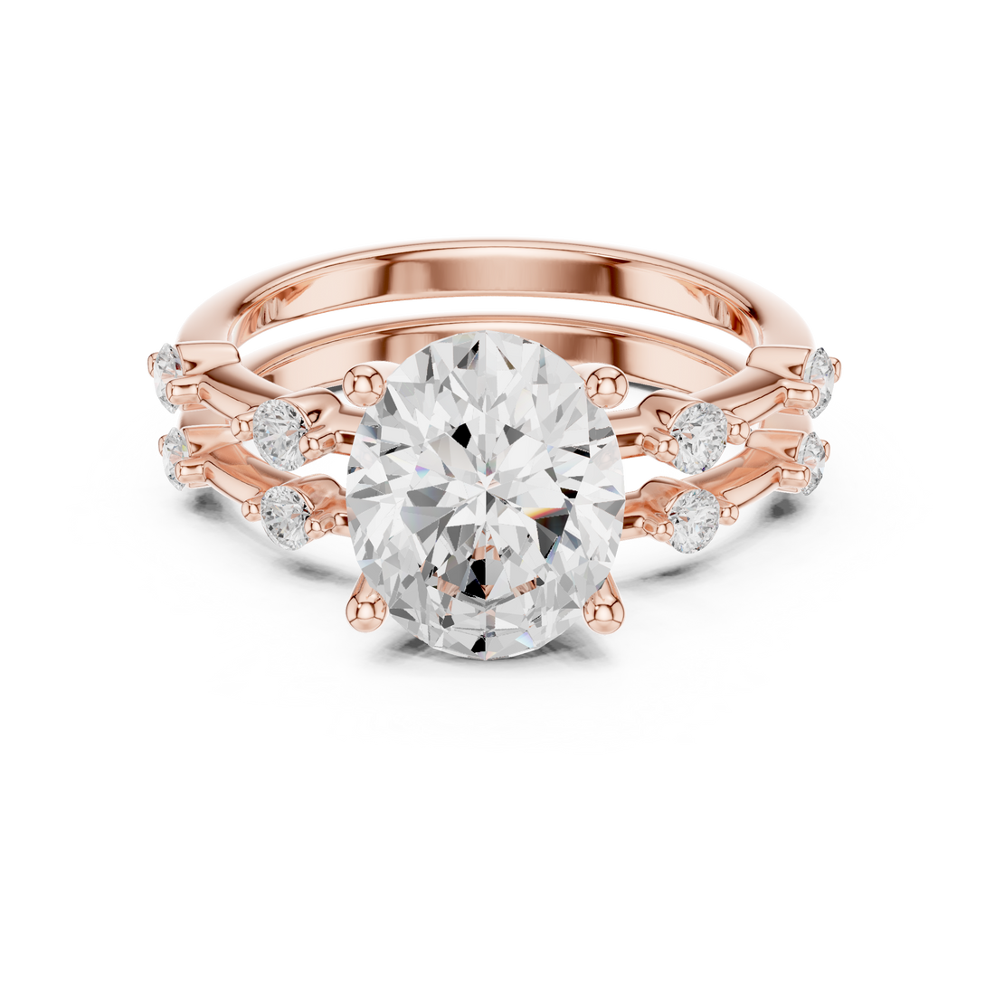 3 ct oval Ivory Bloom Ring