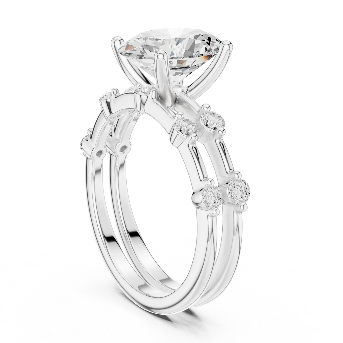 3 ct oval Ivory Bloom Ring