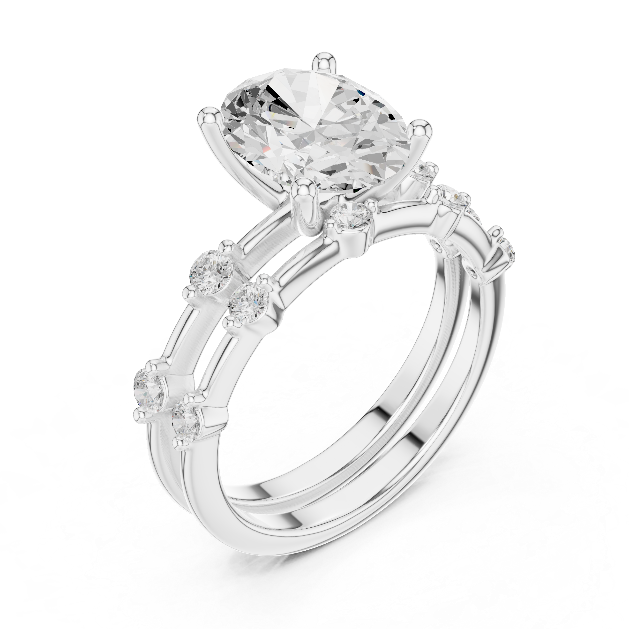 3 ct oval Ivory Bloom Ring