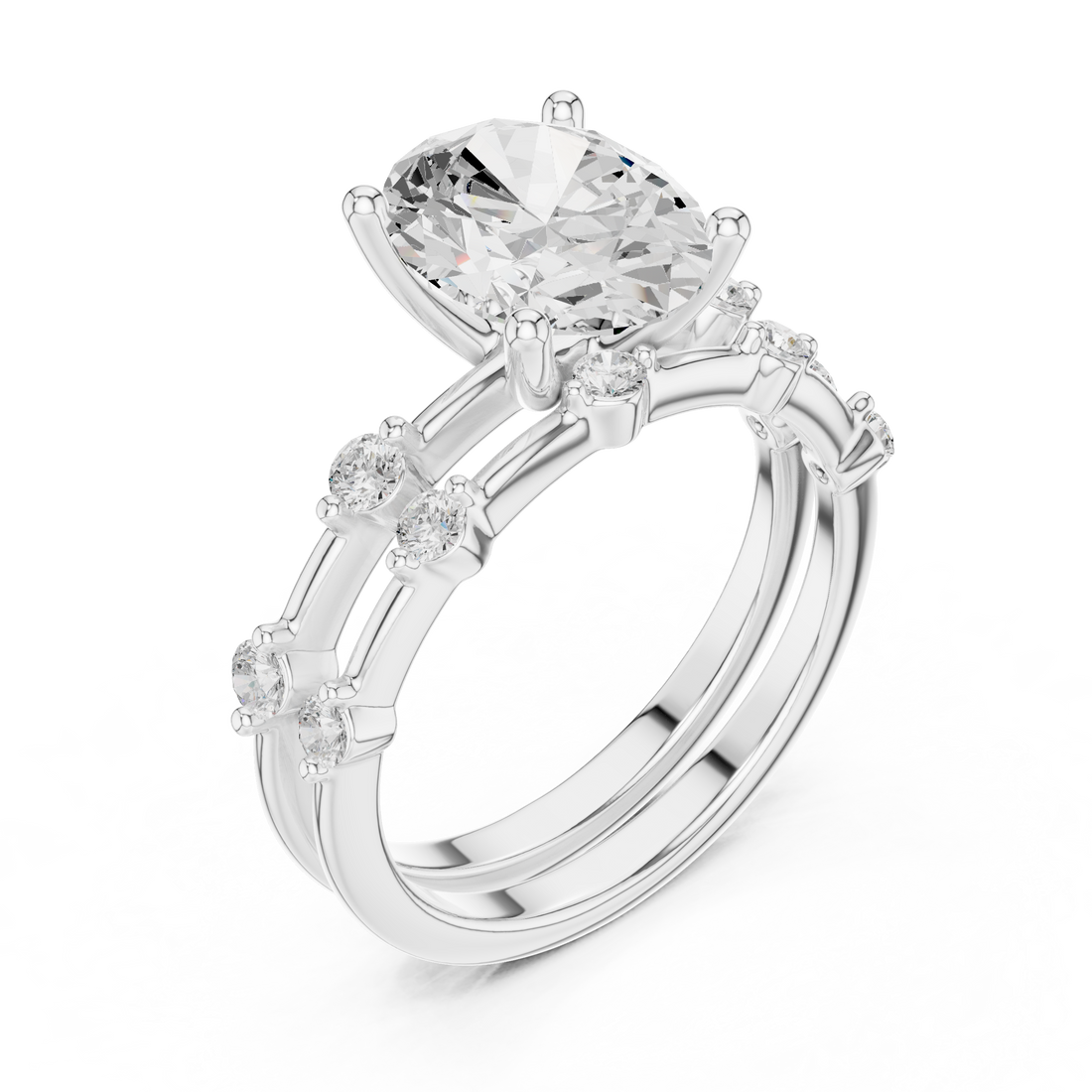 3 ct oval Ivory Bloom Ring