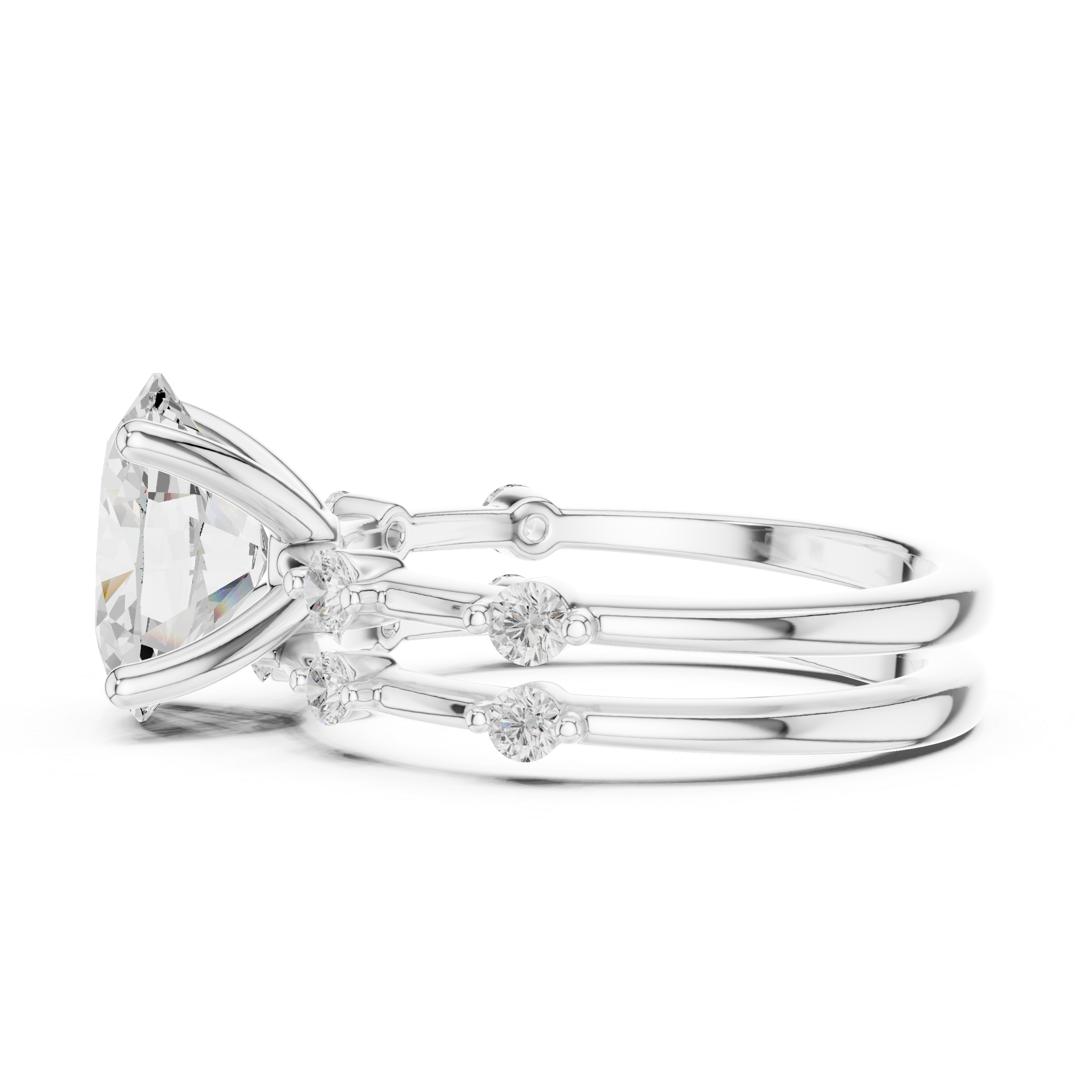 3 ct oval Ivory Bloom Ring