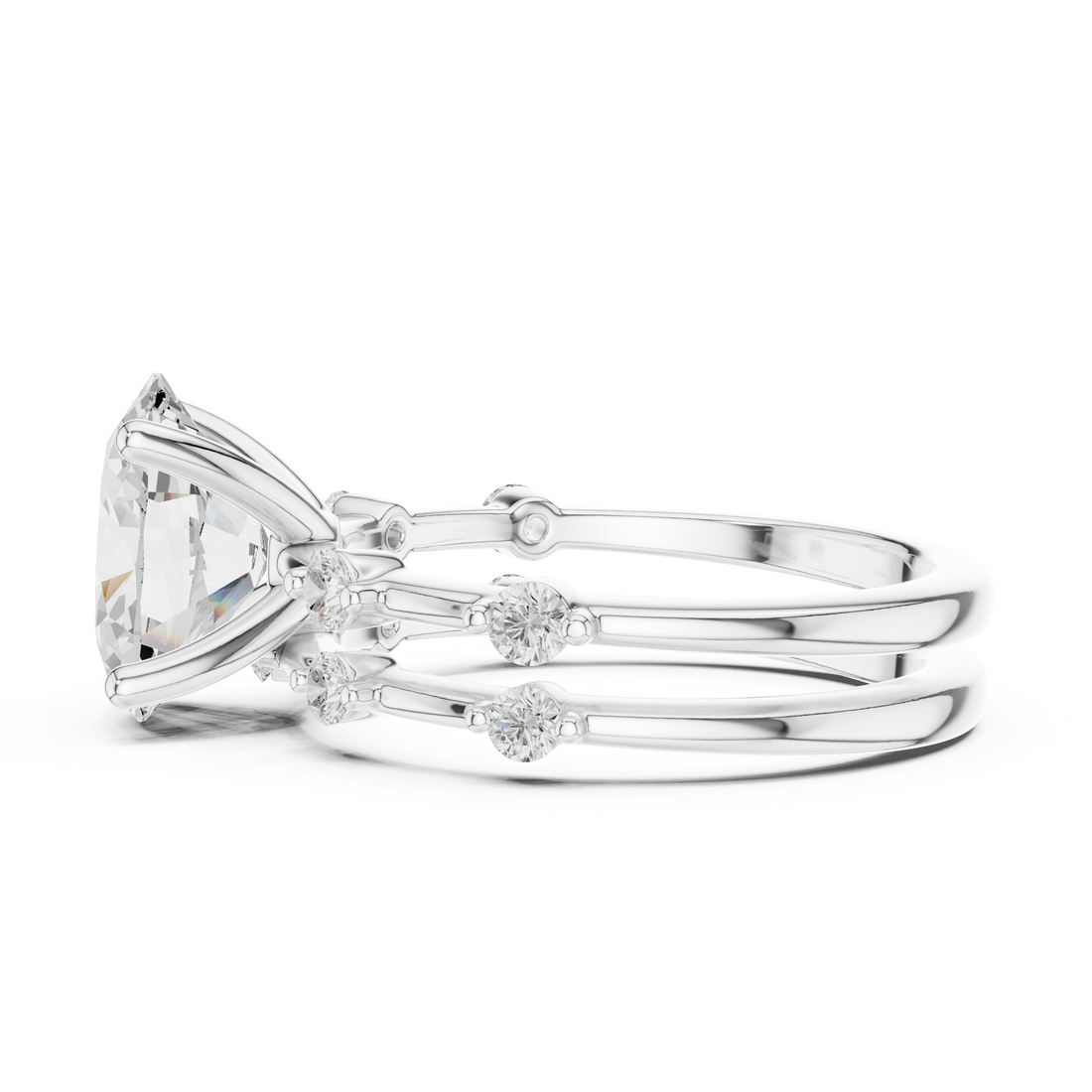 3 ct oval Ivory Bloom Ring