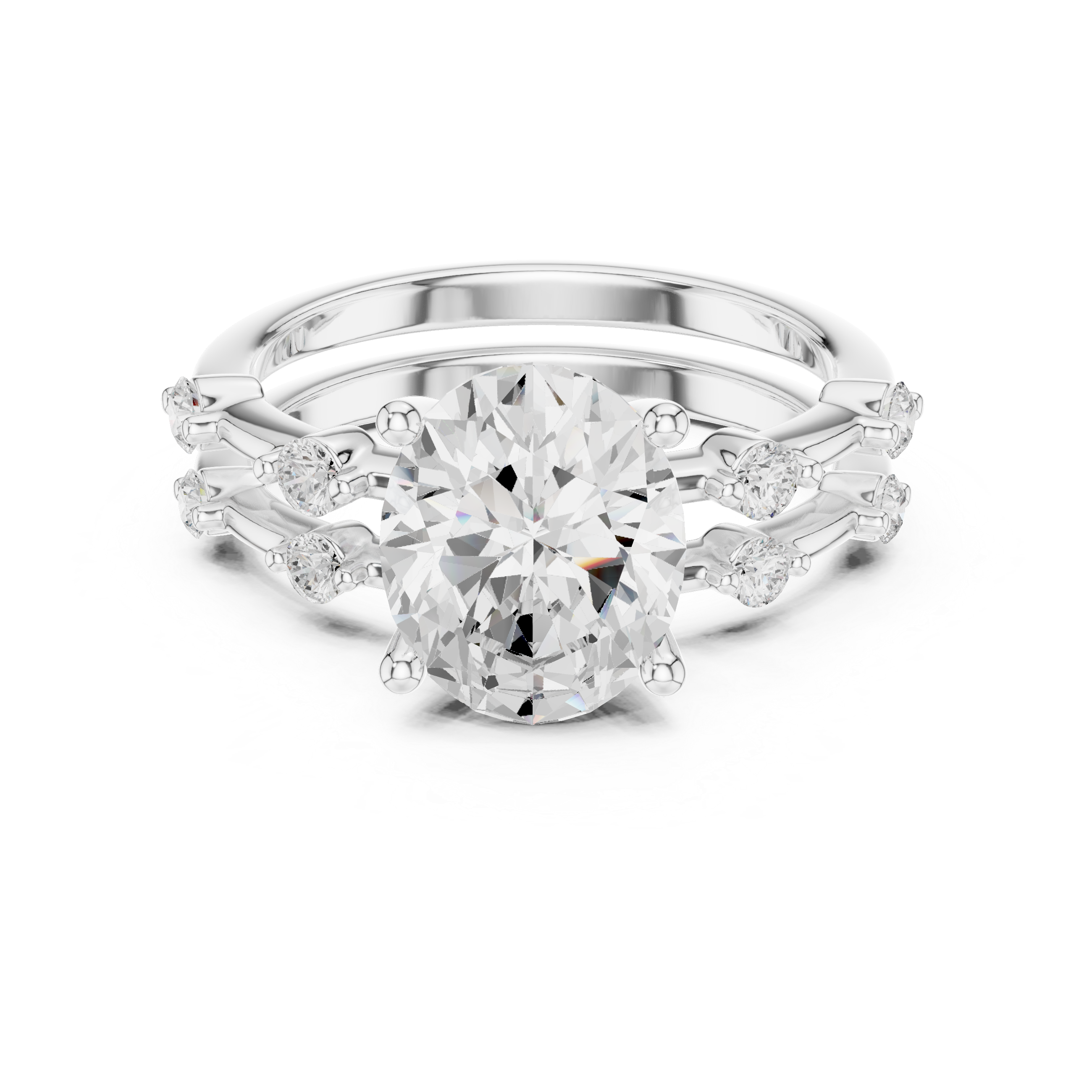3 ct oval Ivory Bloom Ring