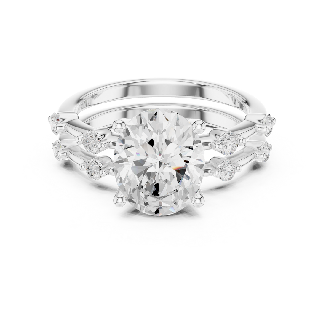 3 ct oval Ivory Bloom Ring