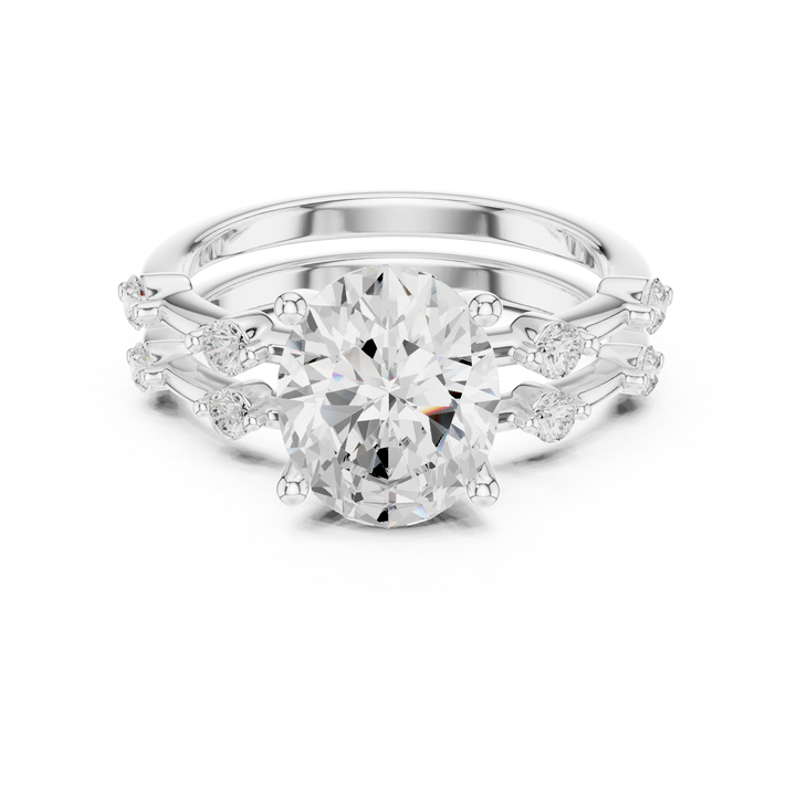 3 ct oval Ivory Bloom Ring