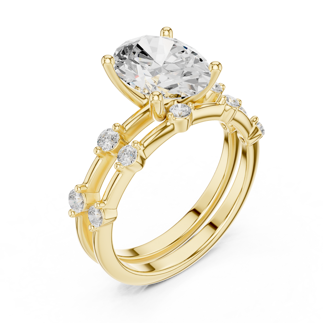 3 ct oval Ivory Bloom Ring