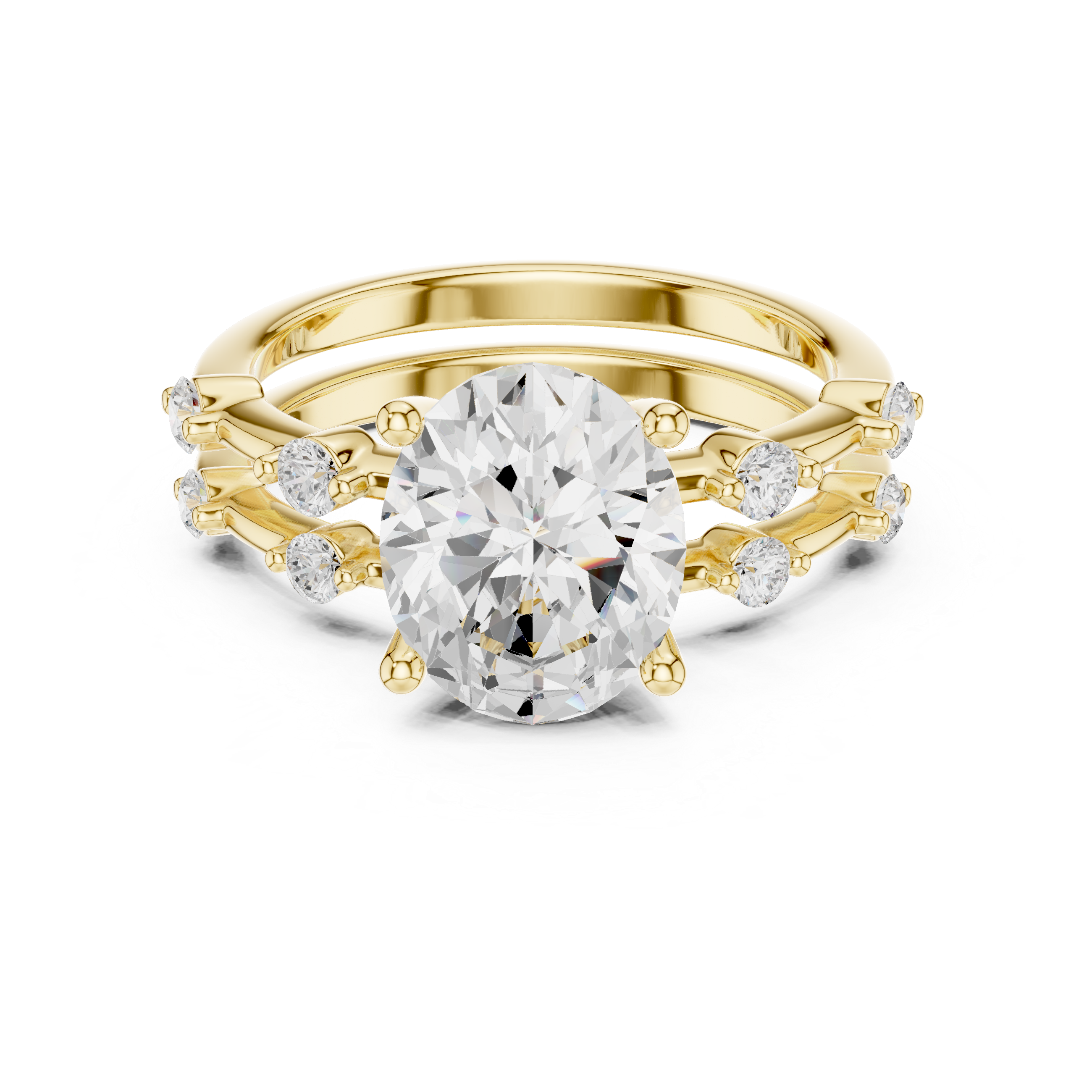 3 ct oval Ivory Bloom Ring