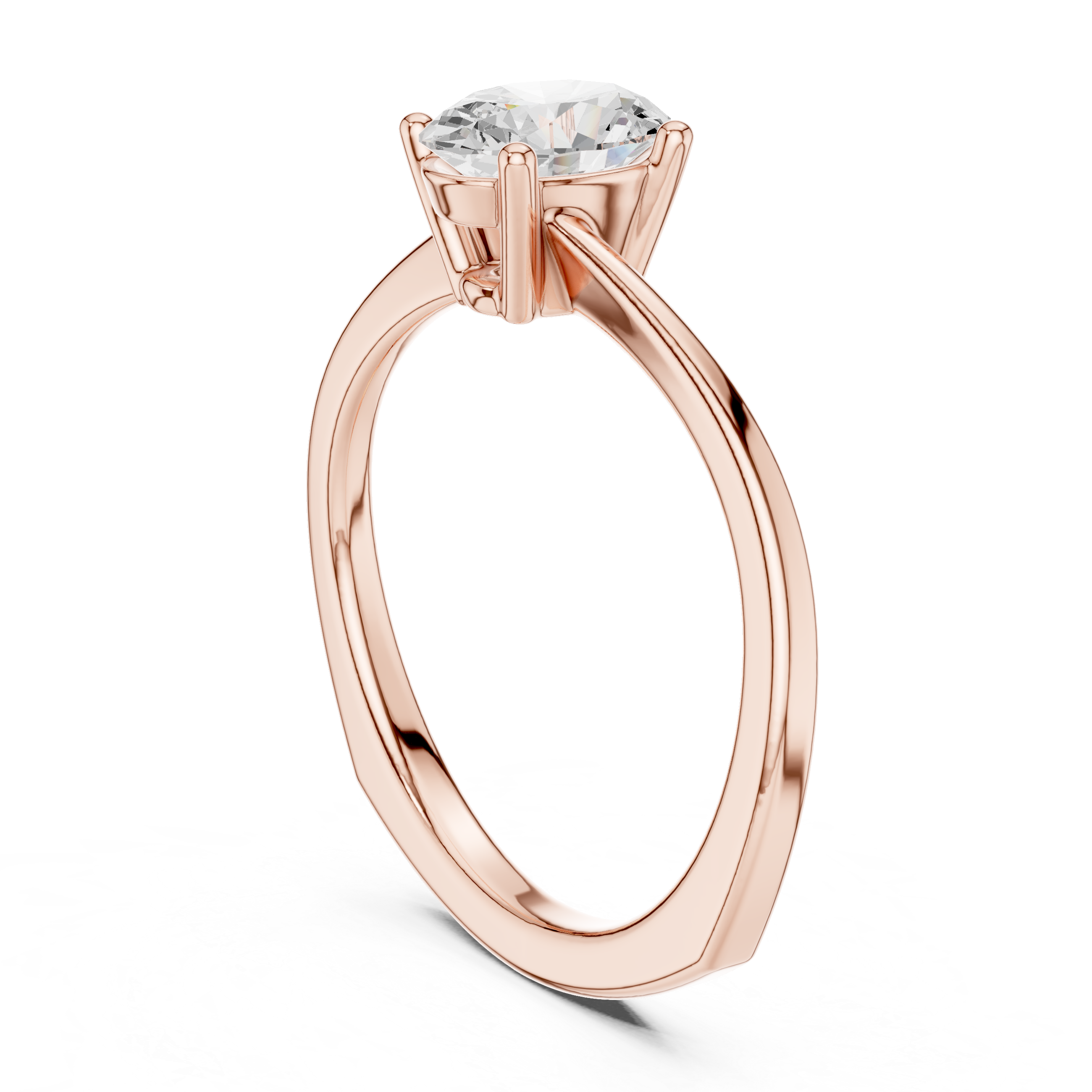 Oval Rosette Solitaire Ring