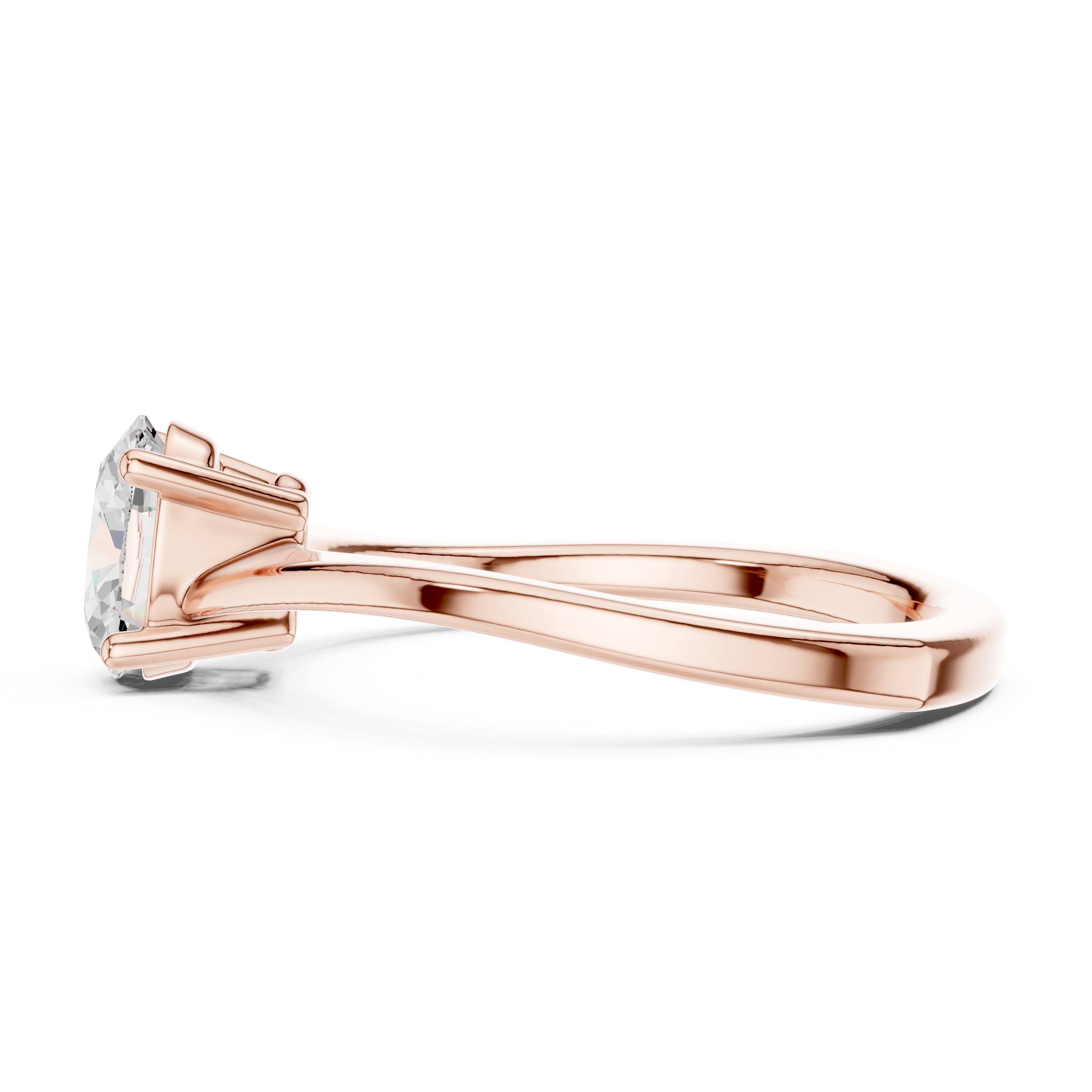 Oval Rosette Solitaire Ring