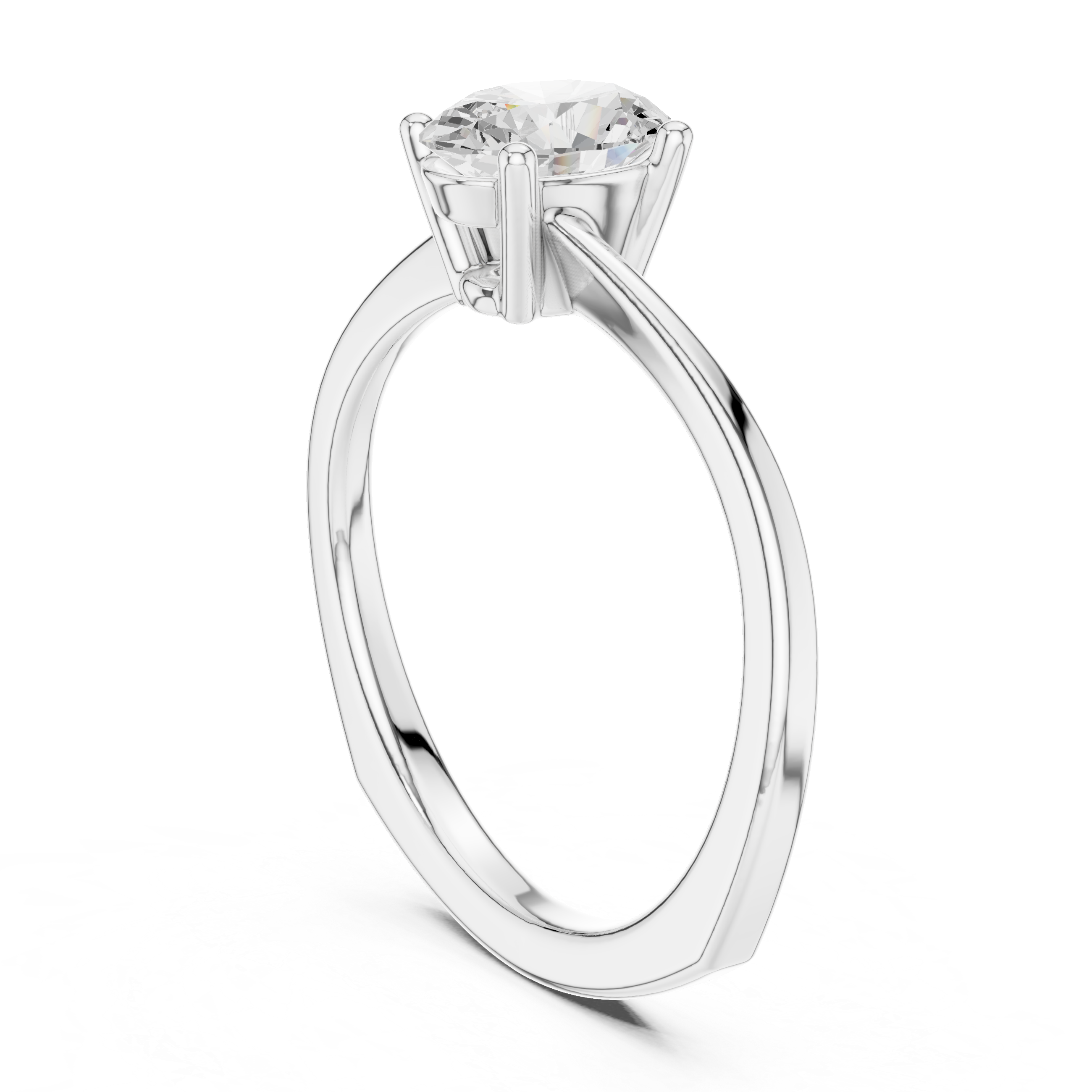 Oval Rosette Solitaire Ring