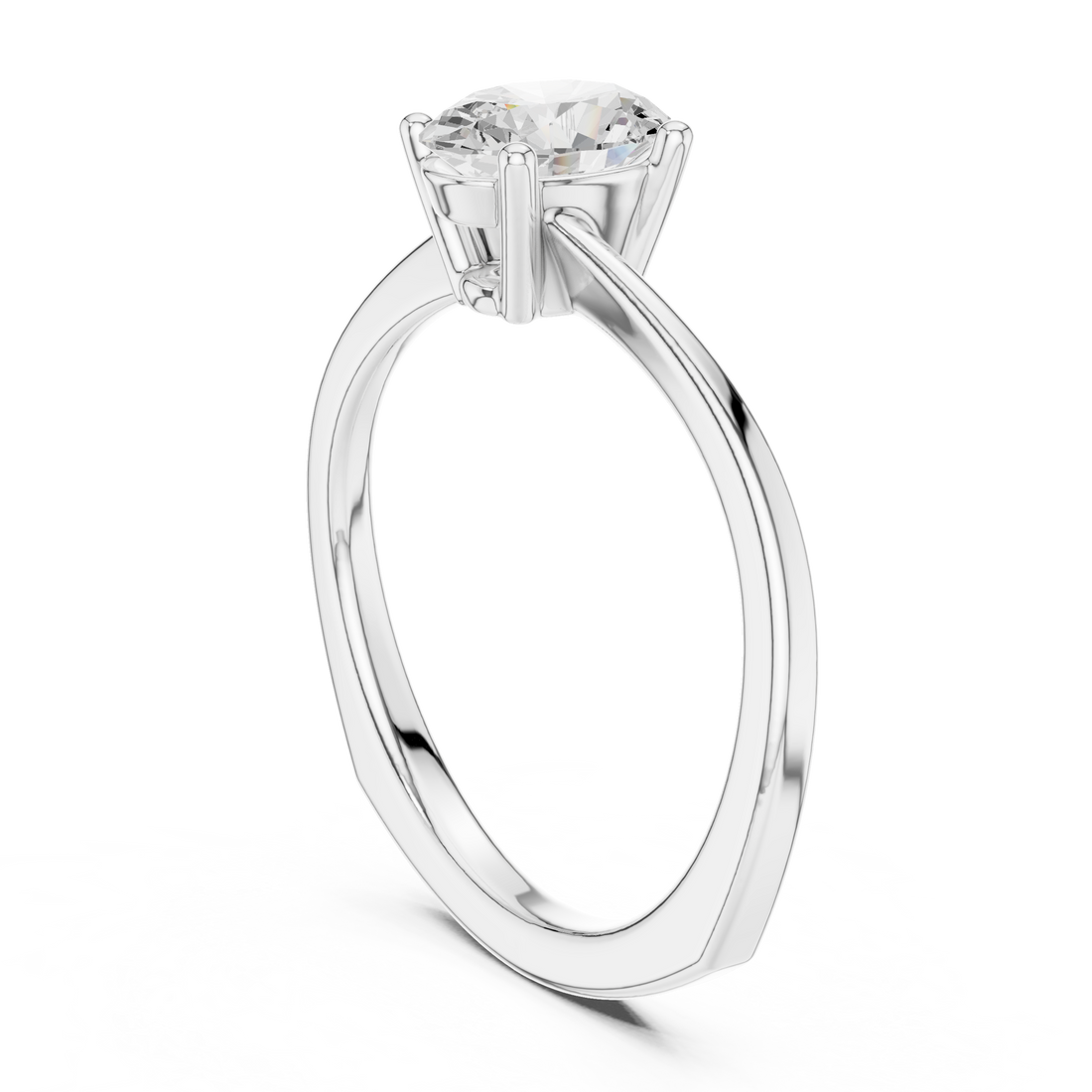 Oval Rosette Solitaire Ring