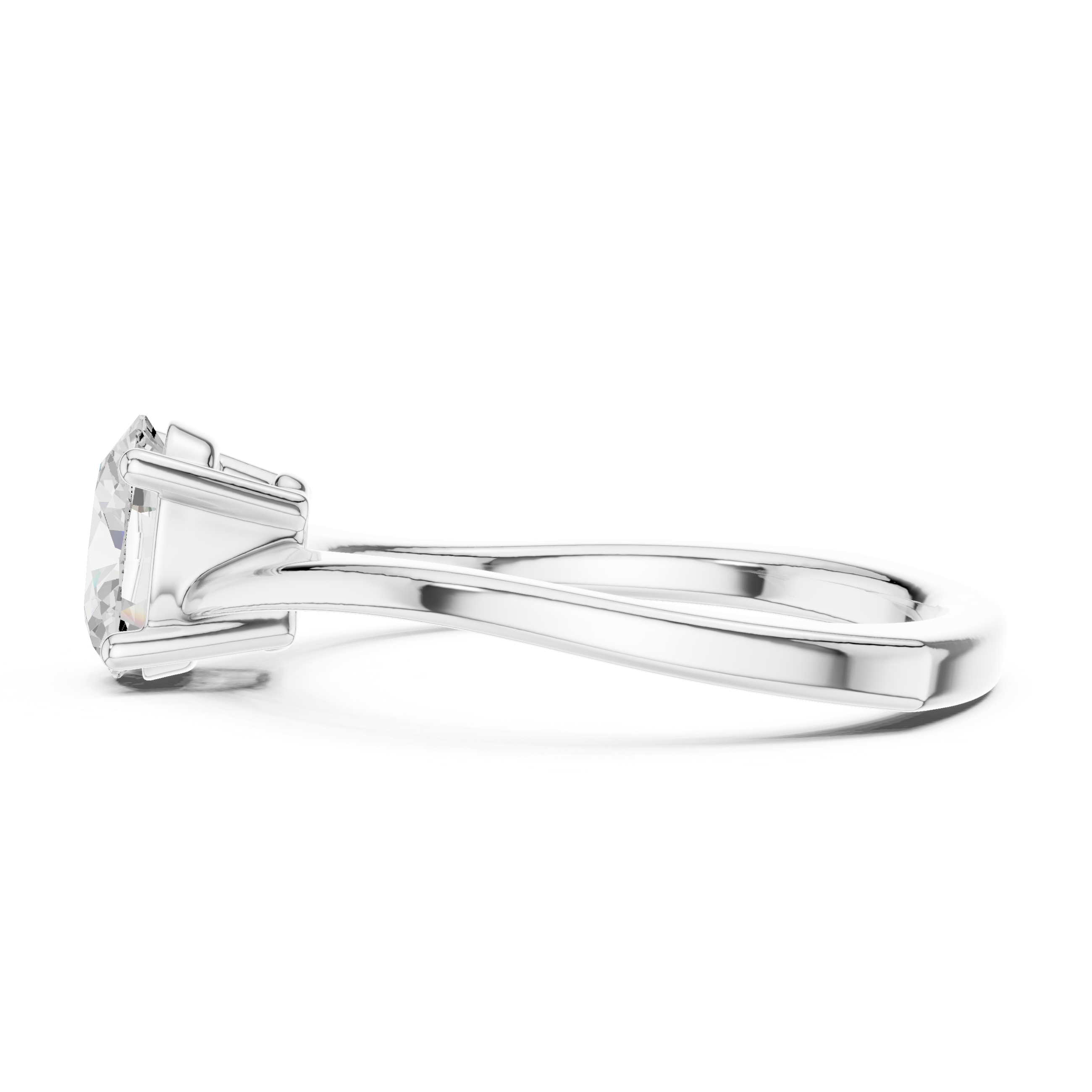 Oval Rosette Solitaire Ring