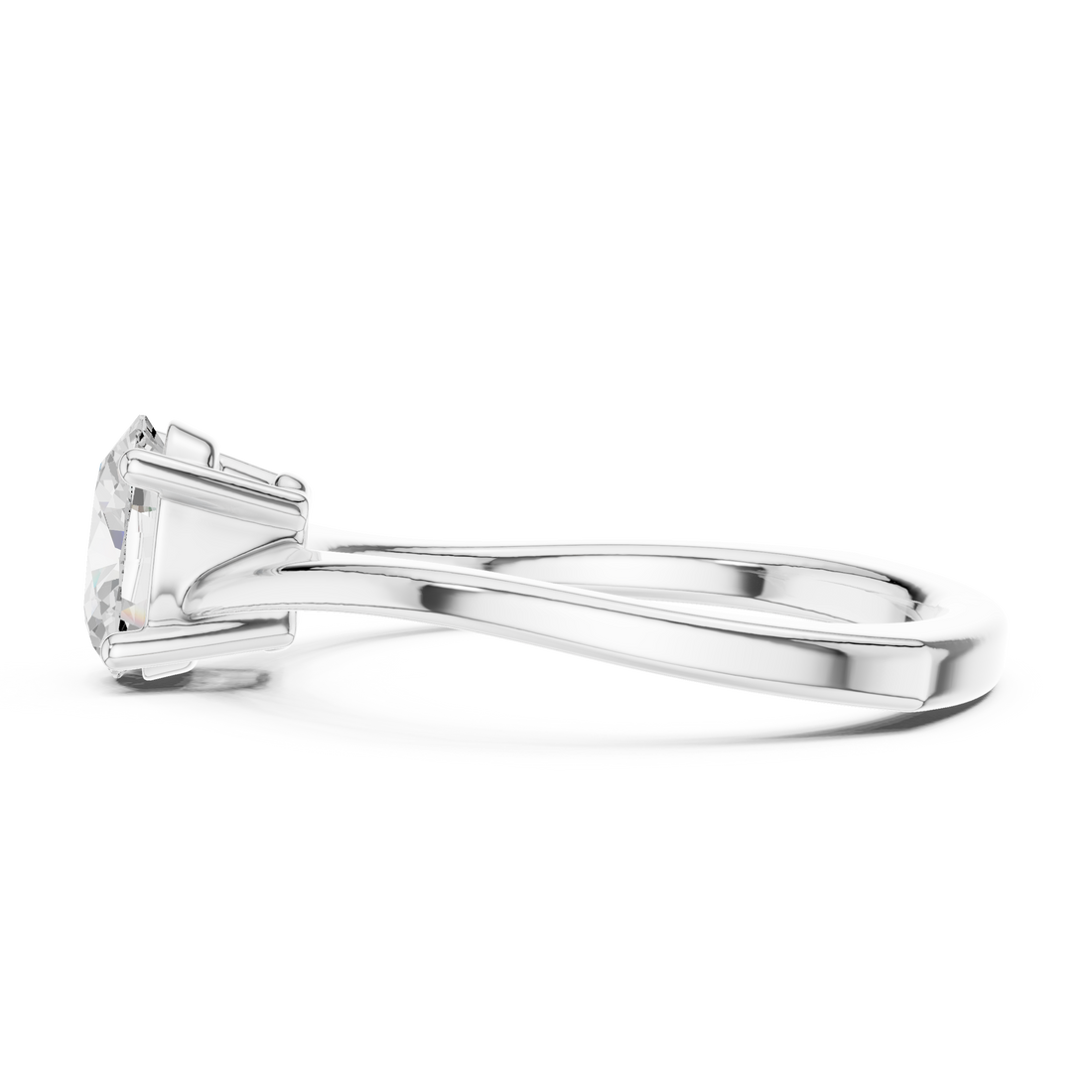 Oval Rosette Solitaire Ring