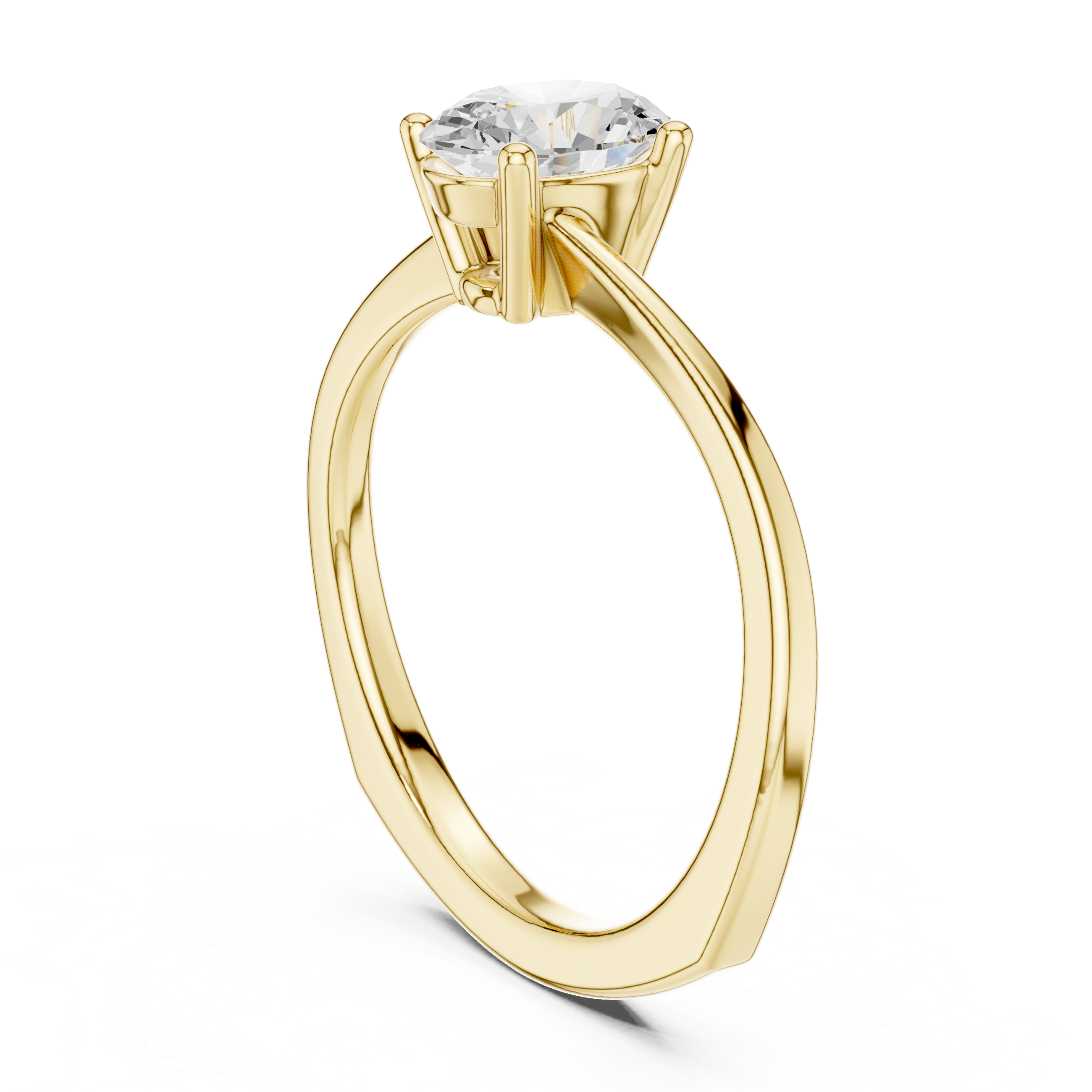 Oval Rosette Solitaire Ring