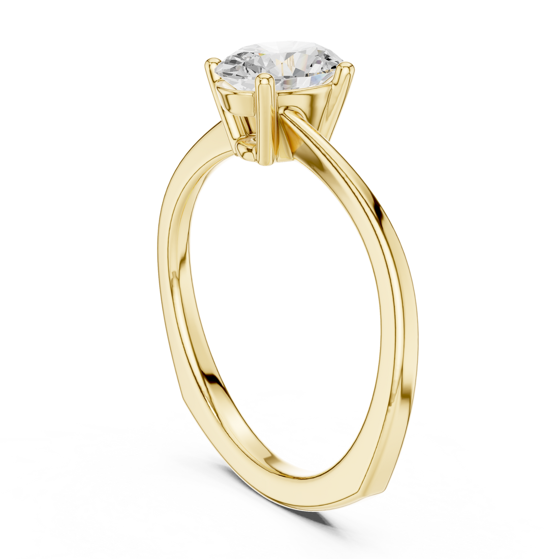 Oval Rosette Solitaire Ring