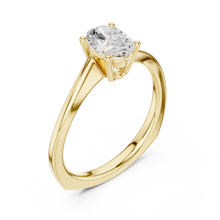 Oval Rosette Solitaire Ring