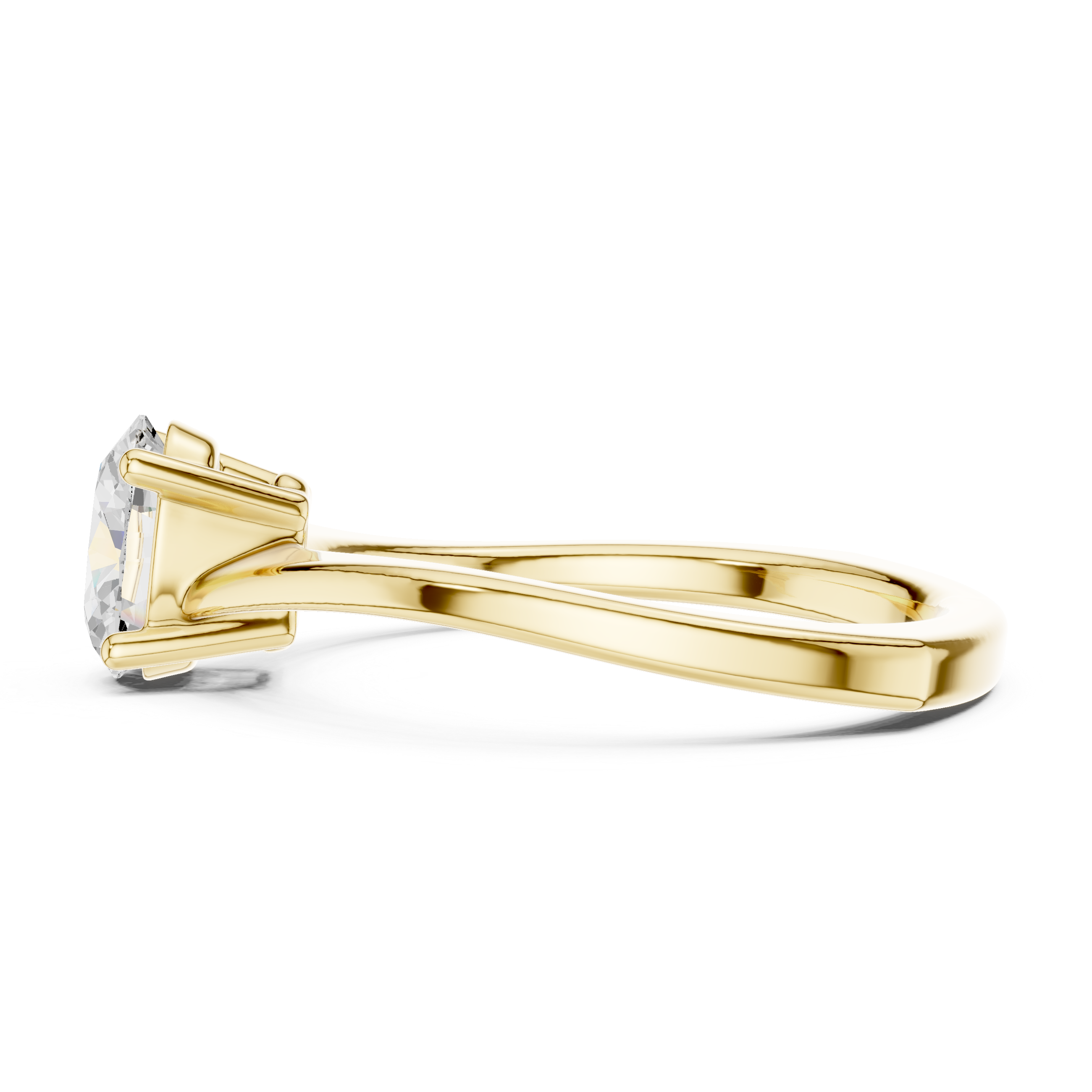 Oval Rosette Solitaire Ring