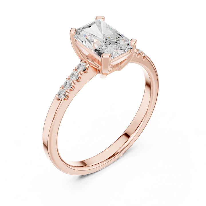 1ct Radiant cut solitaire