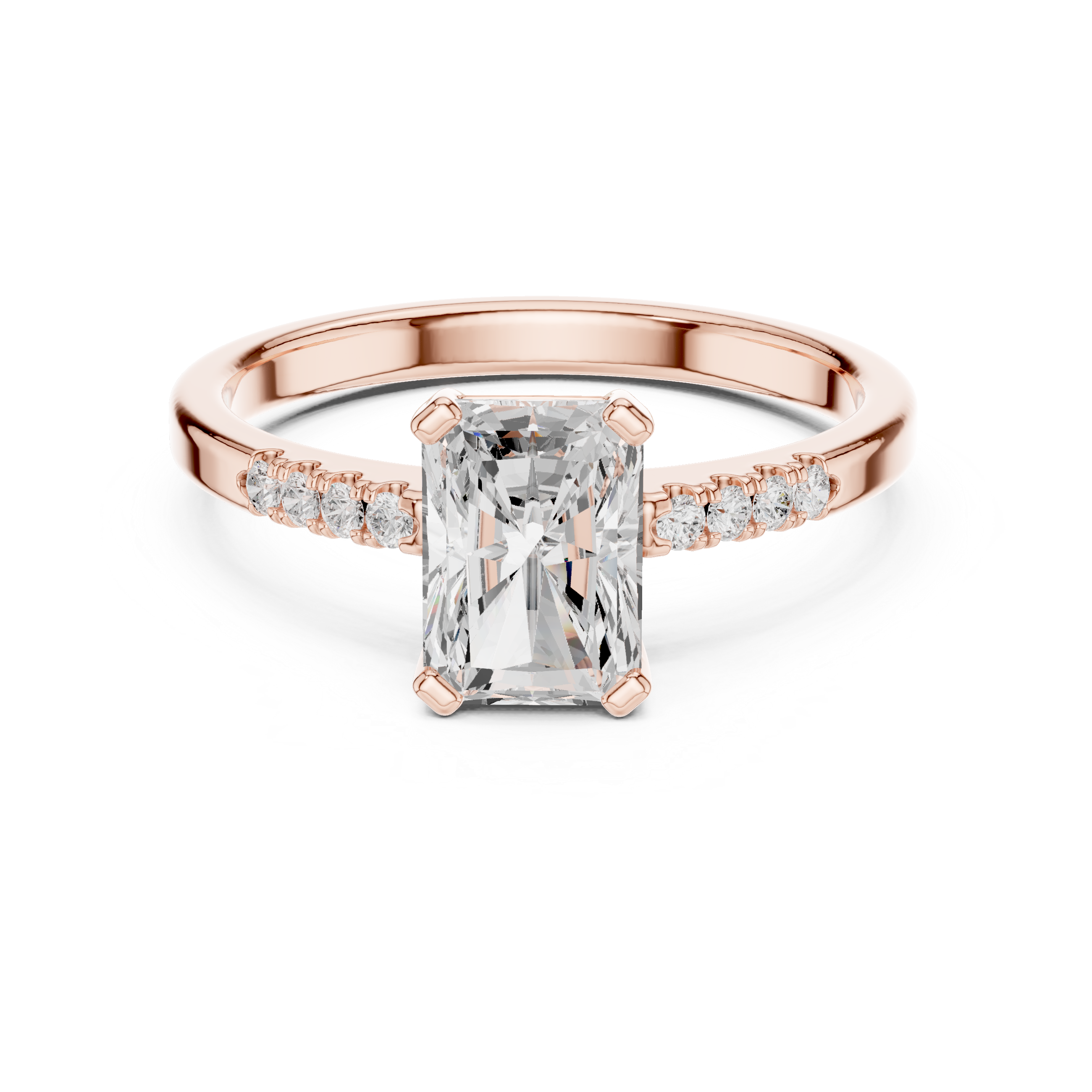 1ct Radiant cut solitaire