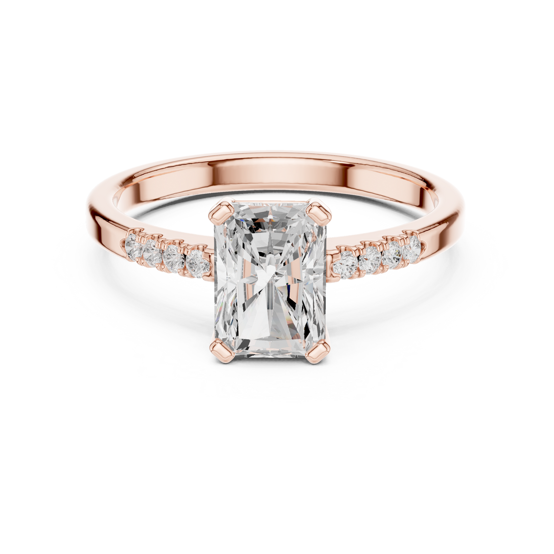 1ct Radiant cut solitaire