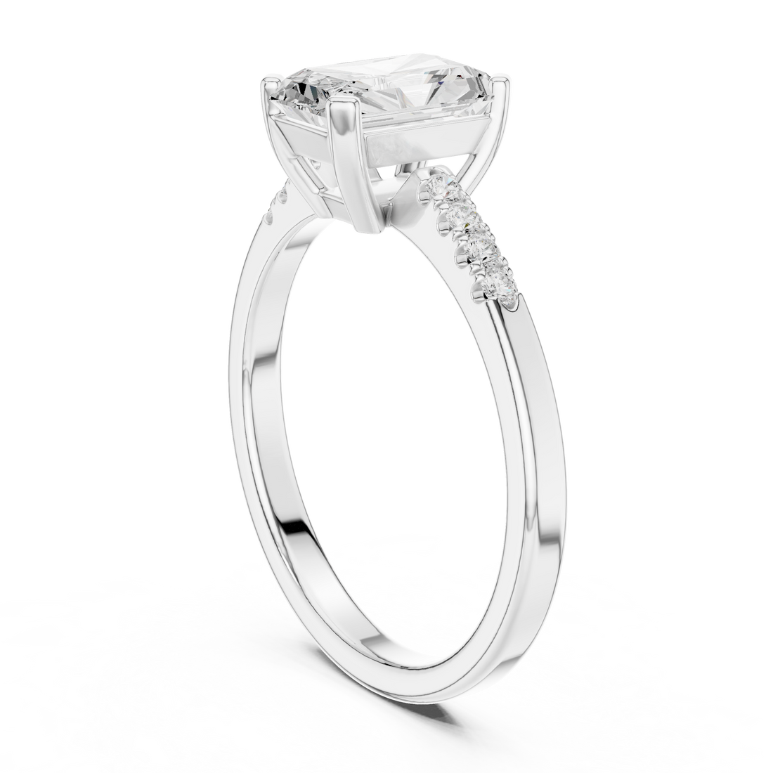 1ct Radiant cut solitaire
