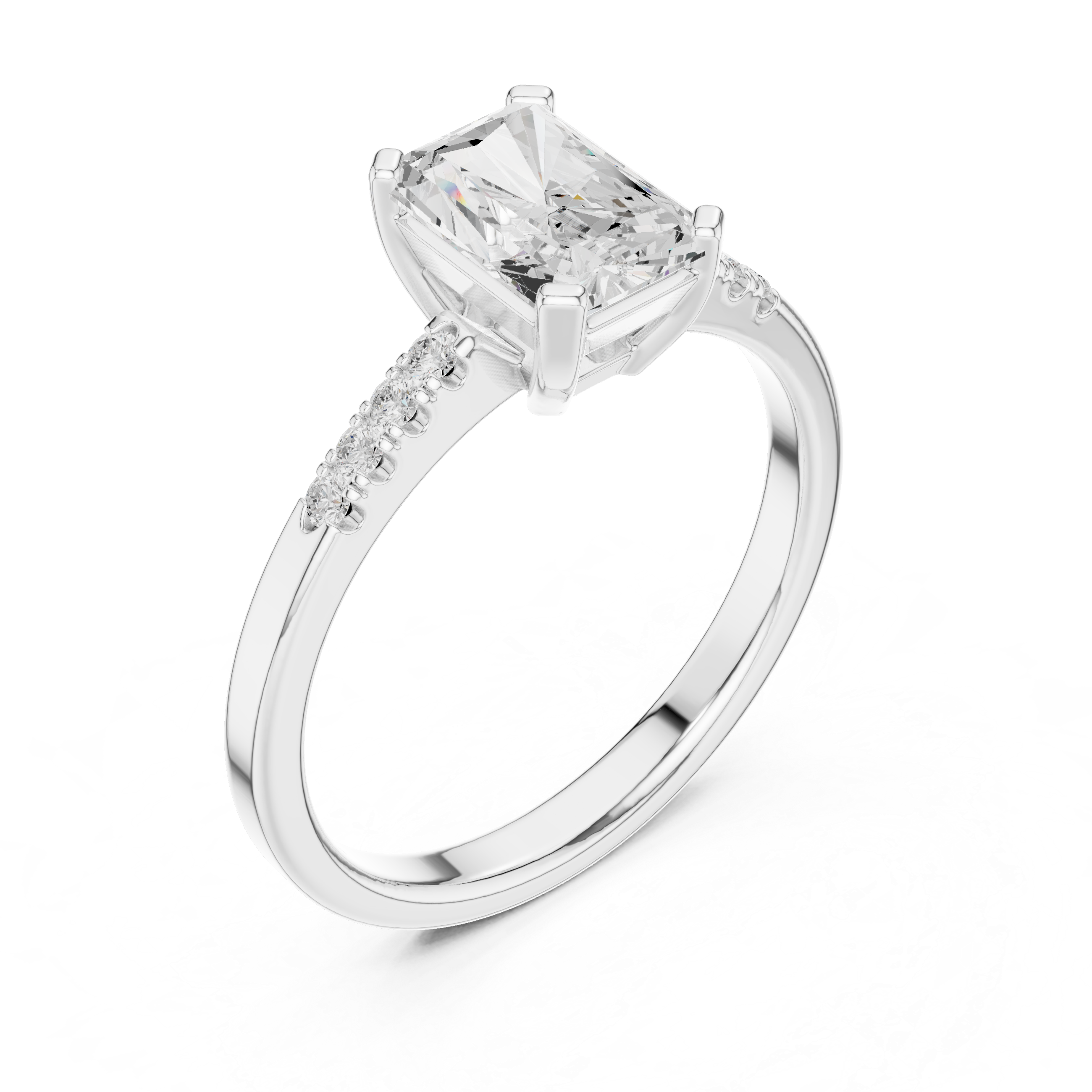 1ct Radiant cut solitaire