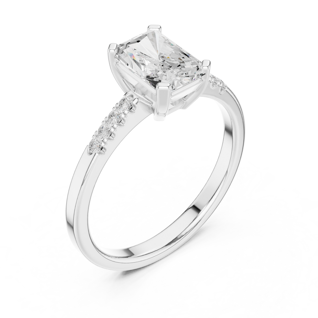 1ct Radiant cut solitaire