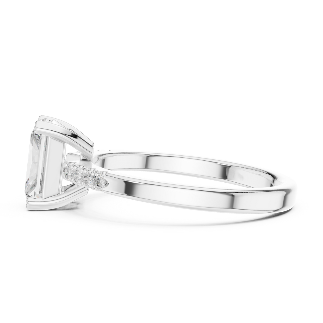 1ct Radiant cut solitaire